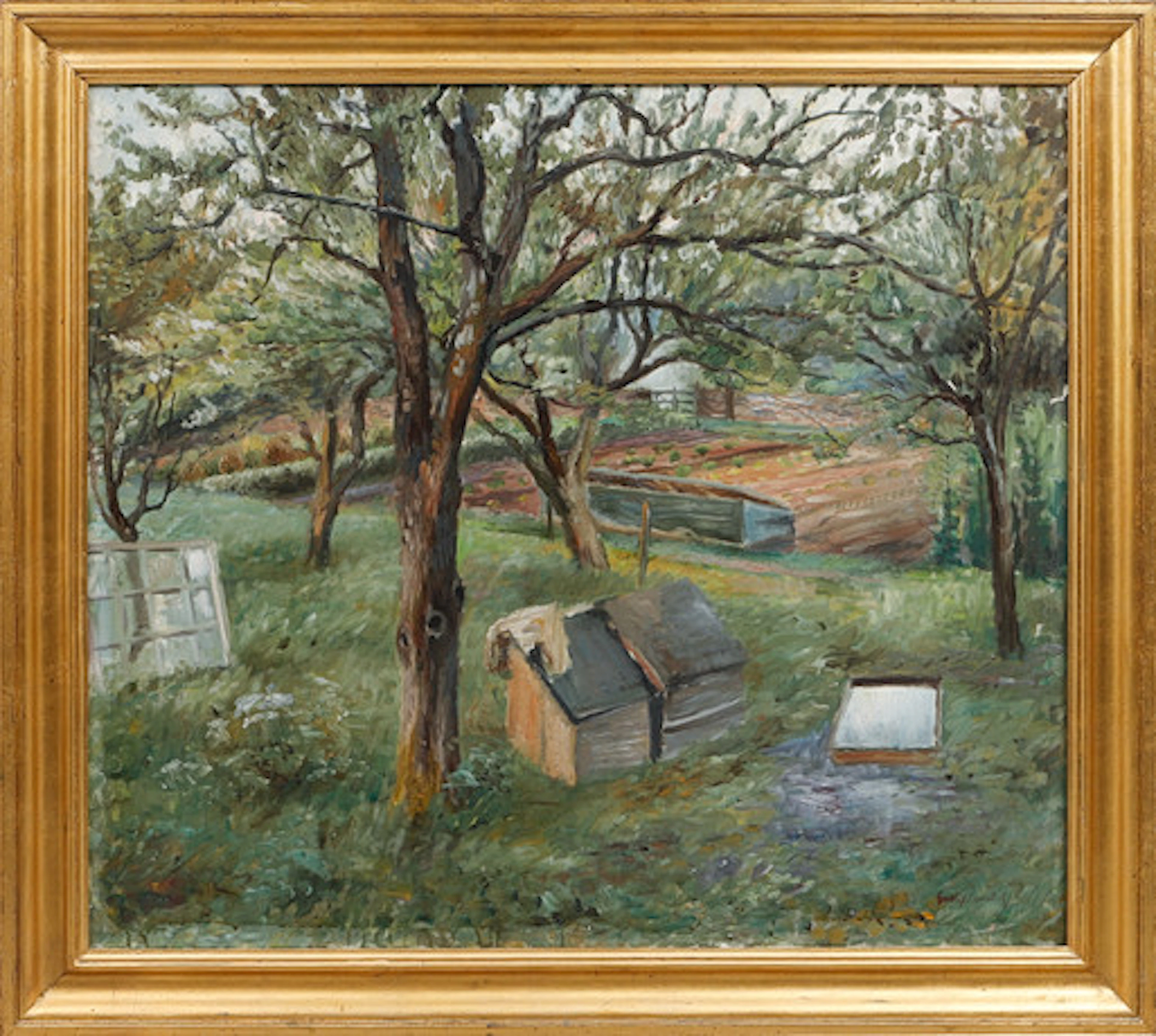 GUSTAF CARLSTRÖM. "Vårkväll i trädgården",…