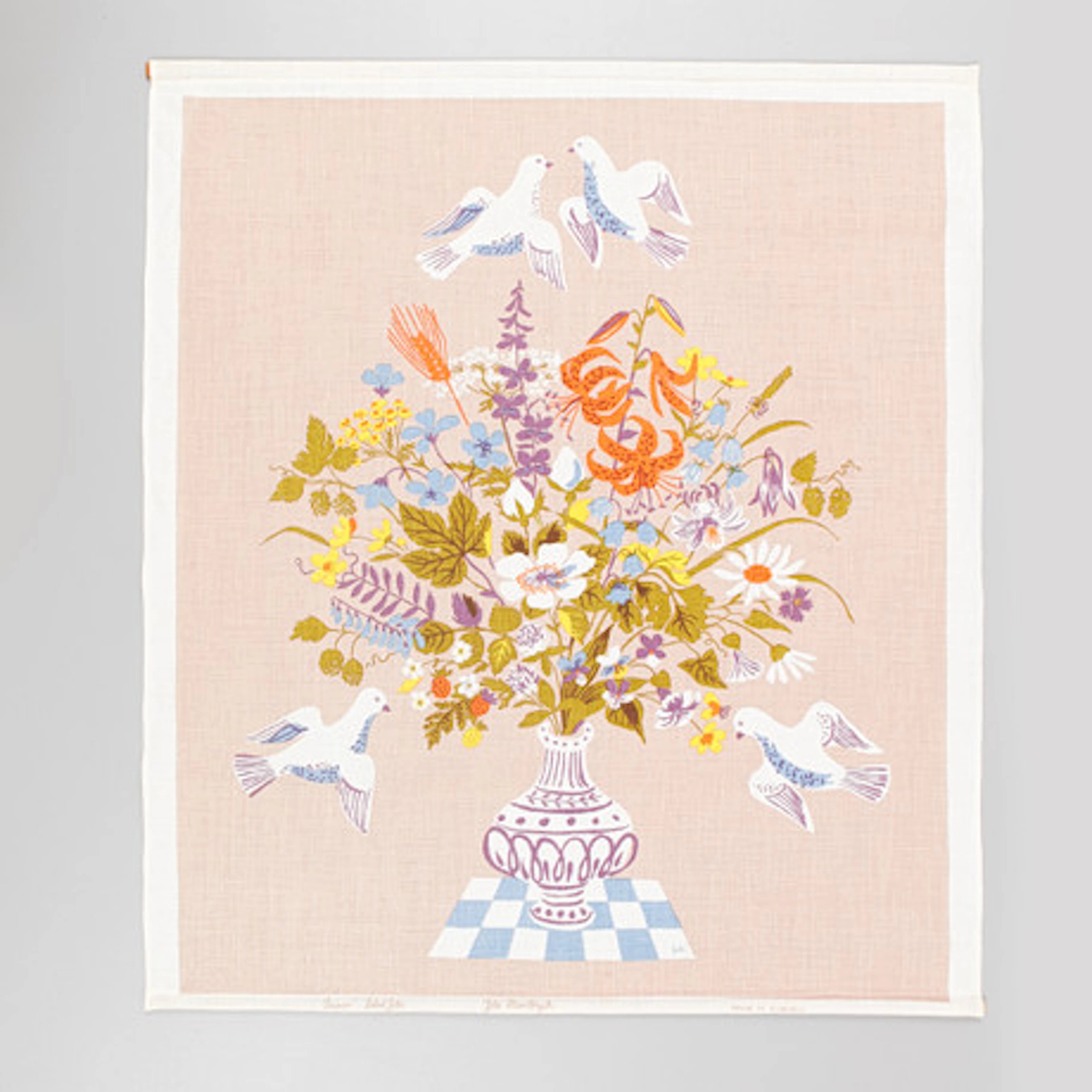 LISBET JOBS. Textil, "Duvor", handtryck.