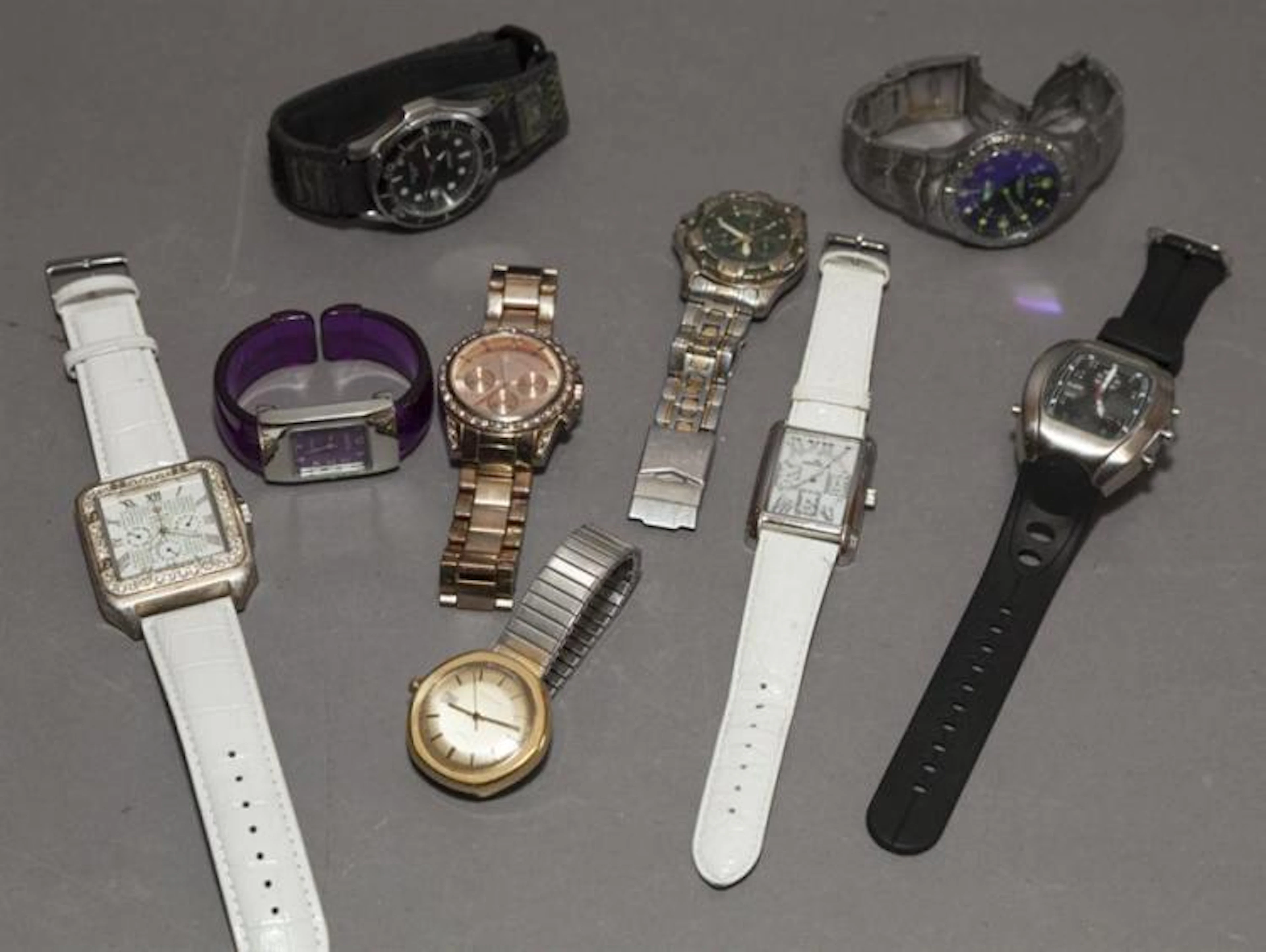 Collection of watches including: Geneva, Mossimo, Timex, Anne Klein, Relic, etc