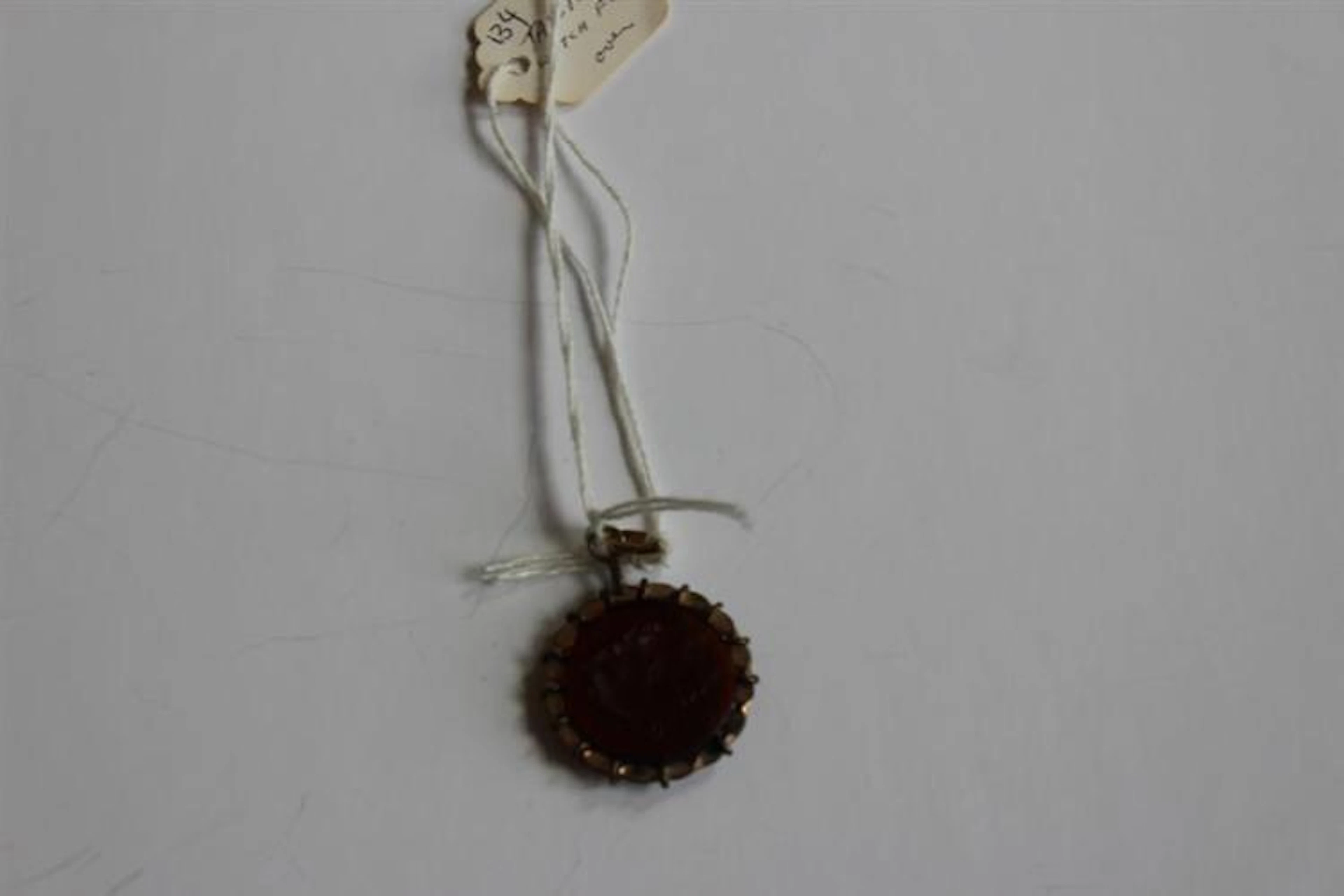 Watch Fob, gold plated with carnelian Cheve Roman profile