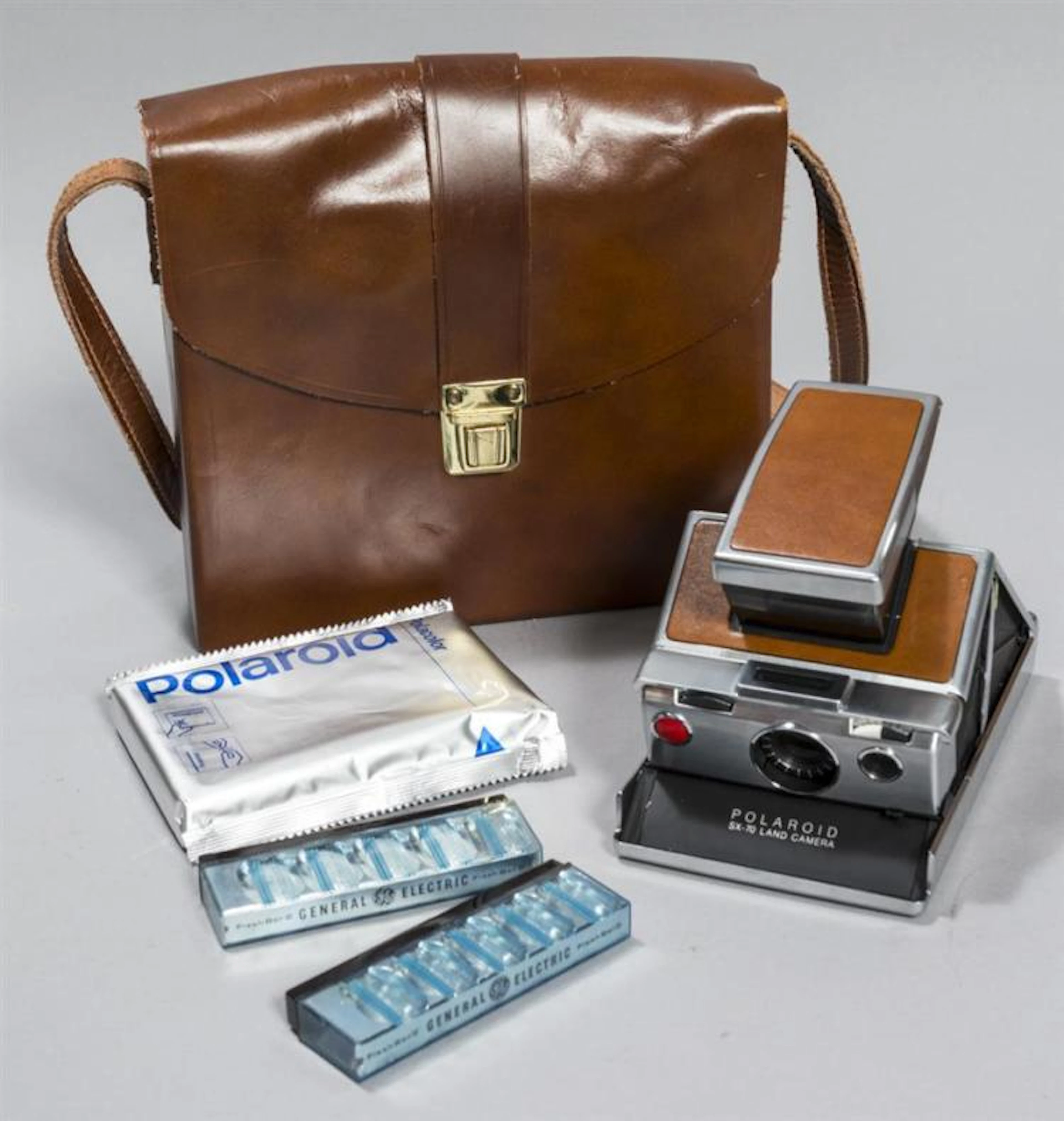 Polaroid SX-70 land camera with original leather case, excellent condition