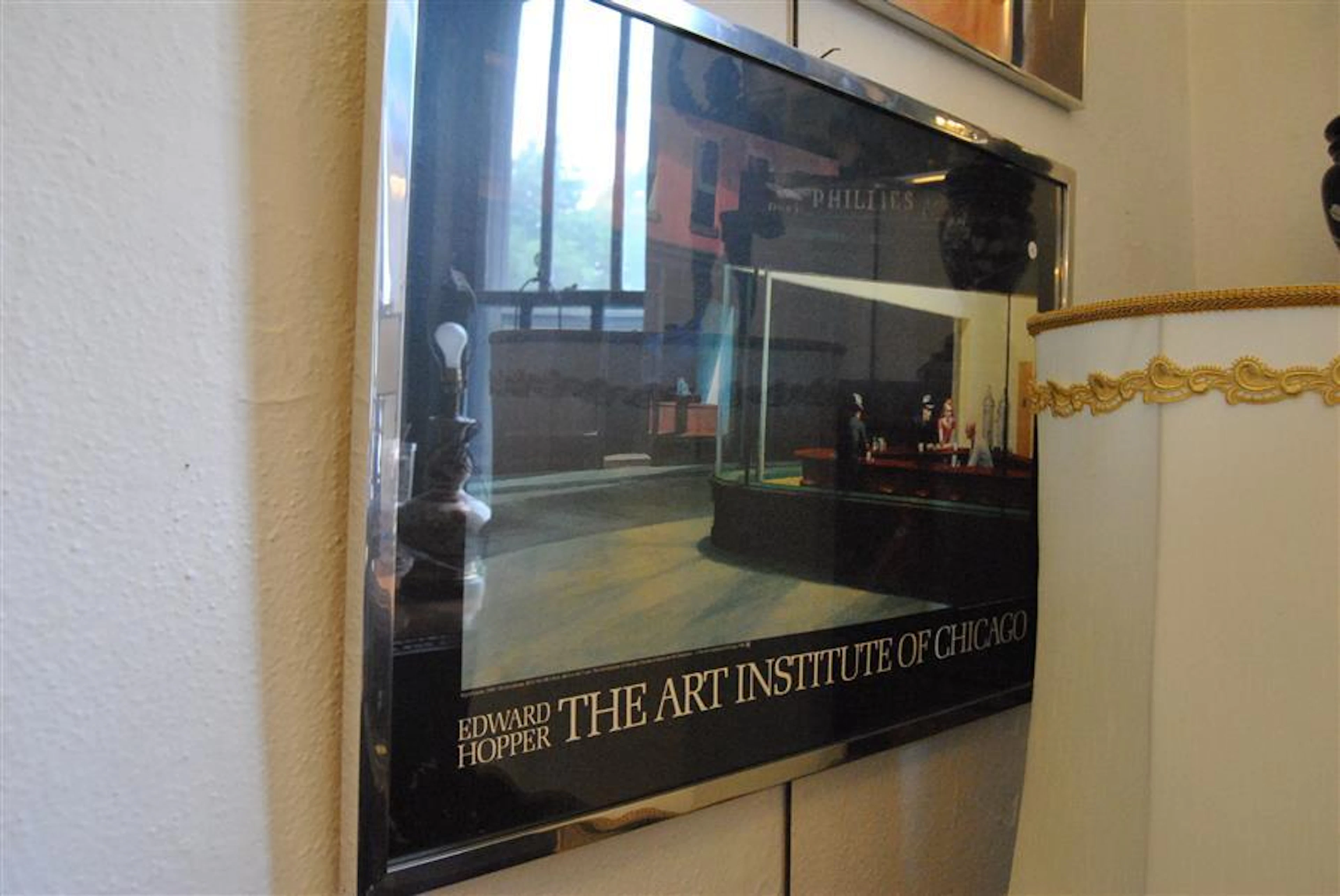 Framed poster titled, "Edward Hopper - The Art Institute of Chicago