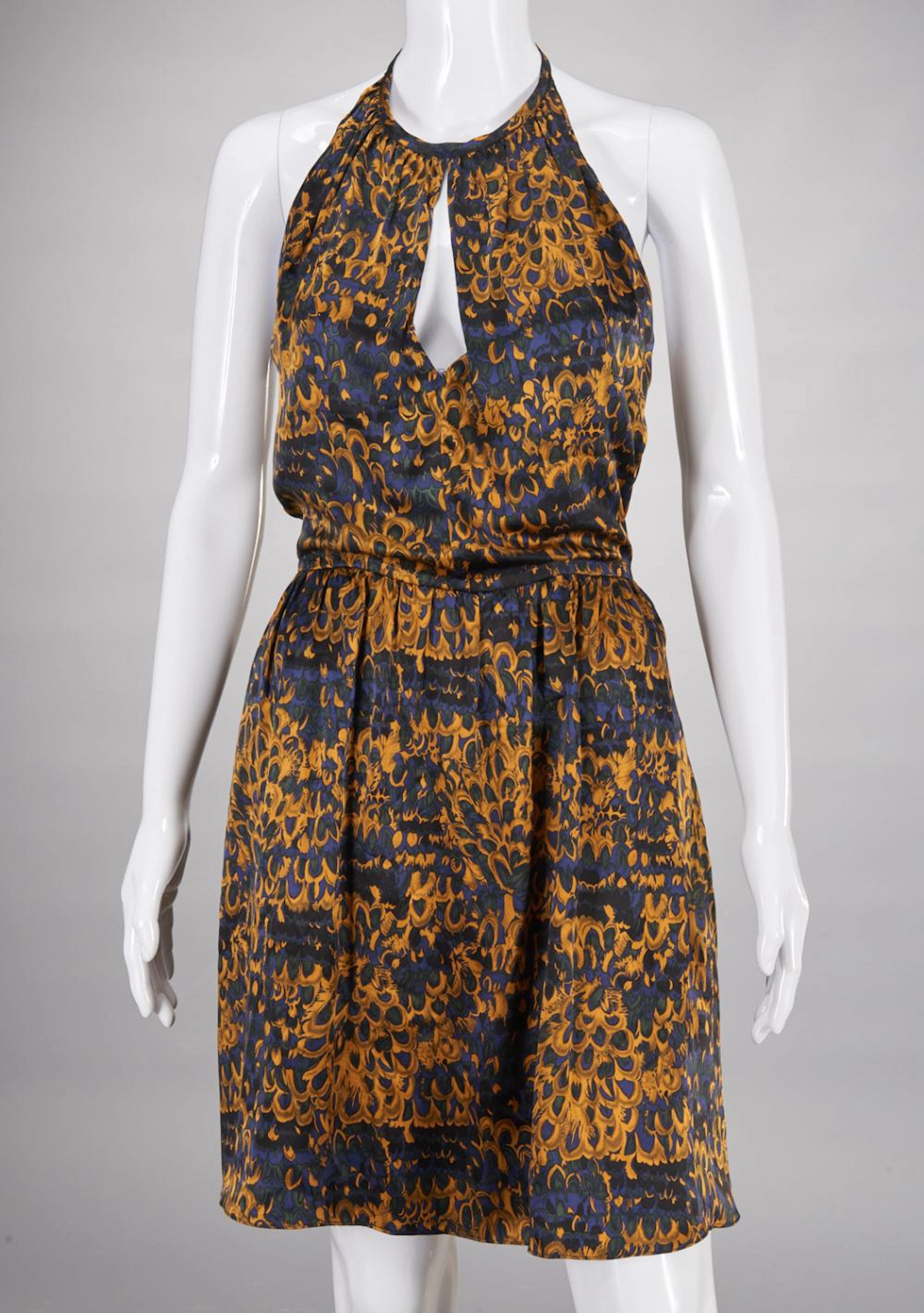 Halston Heritage silk halter dress