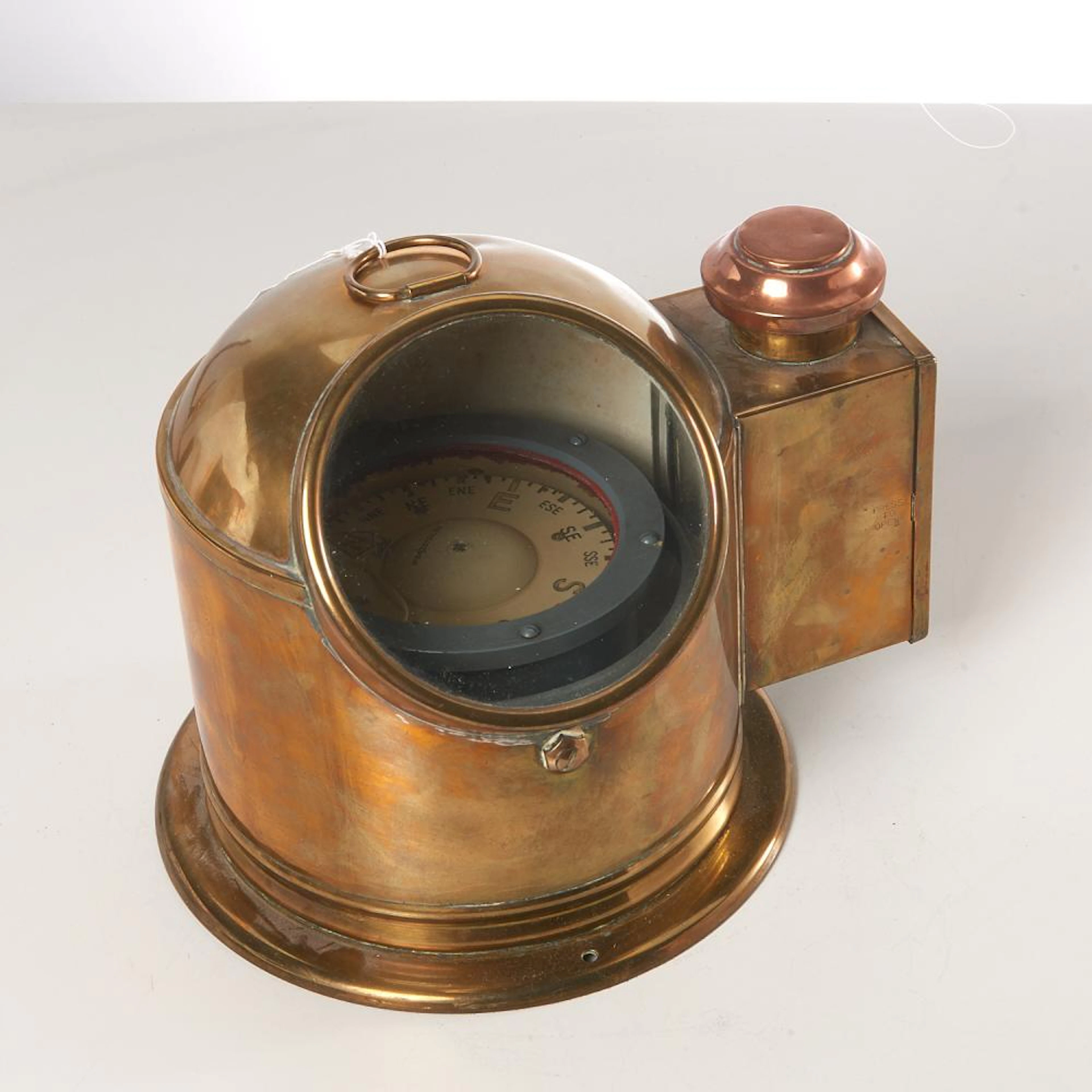 Vintage brass binnacle with Sestrel ship compass