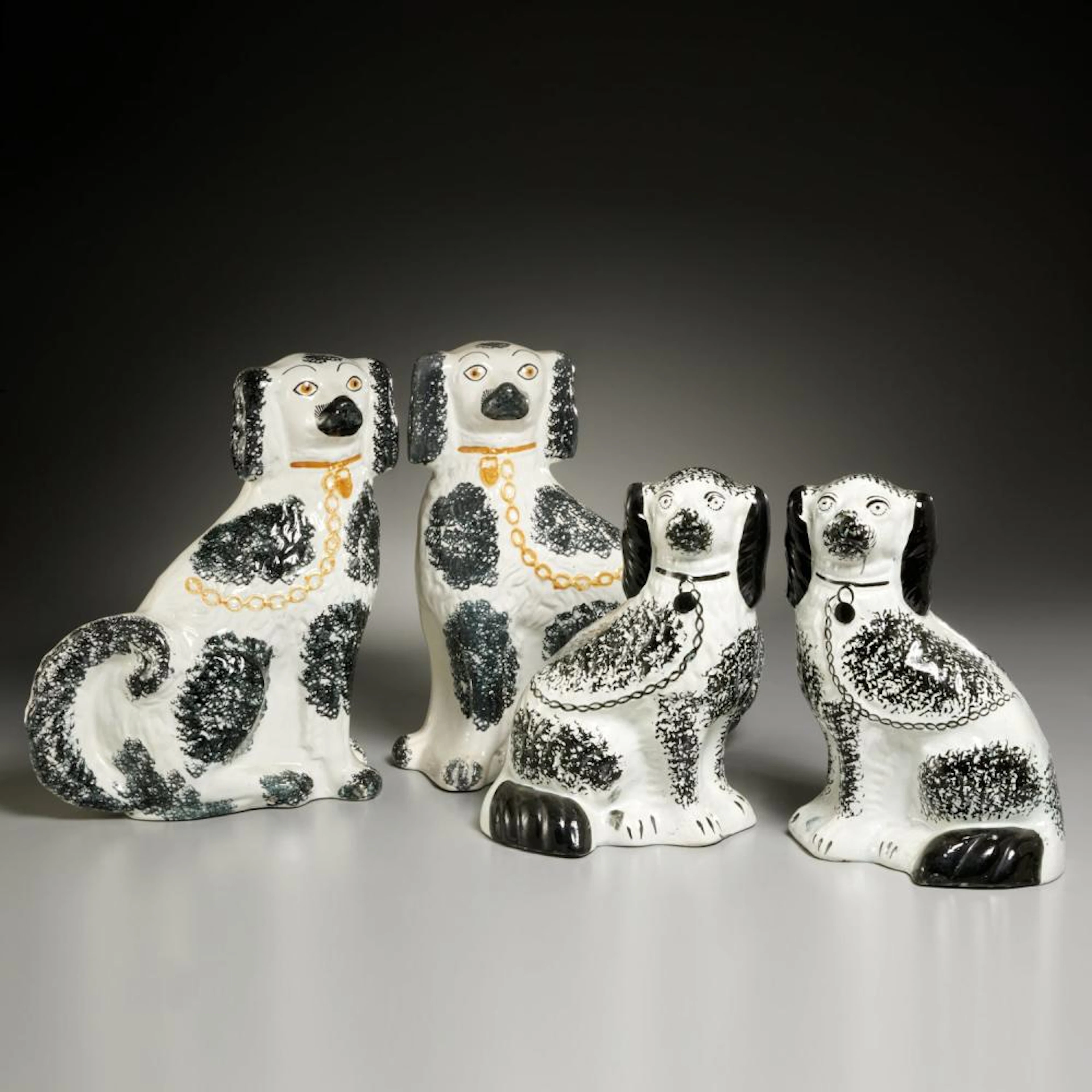 (2) pair large Staffordshire dogs