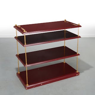 Custom Bagues style lacquer and brass etagere