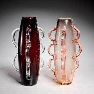 Pair Alessandro Medini Venini 'Dor' vases