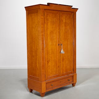 Continental walnut & fruitwood armoire