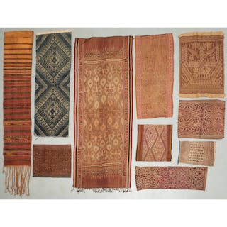 Group (10) old Asian textiles
