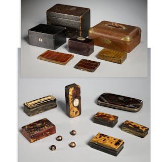 Antique box and billfold collection