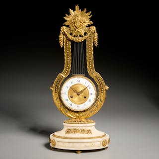 Louis XVI lyre pendulum clock, ex-Christie's