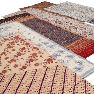 Group (6) vintage Indonesian batik textiles