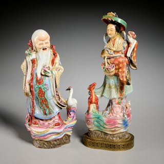 Chinese porcelain figures of Shoulao and He
