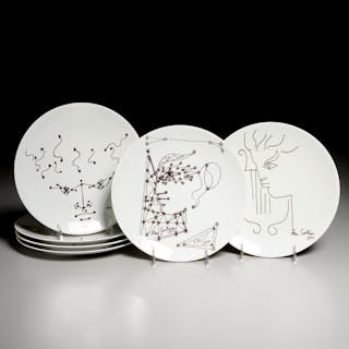 Set (6) Limoges Jean Cocteau design plates