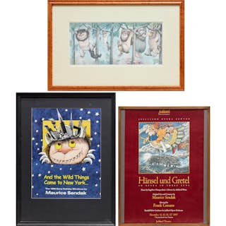 Maurice Sendak, (2) framed posters and a print