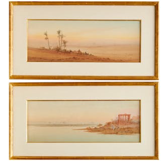 Augustus Lamplough, pair watercolors