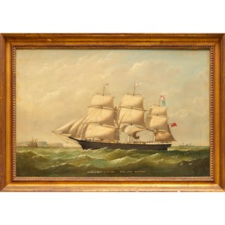 British School, naval oil painting