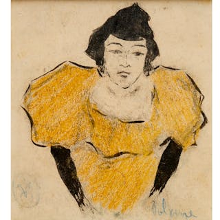 Toulouse Lautrec (circle), portrait drawing