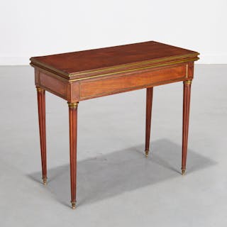 Louis XVI brass mounted mahogany game table