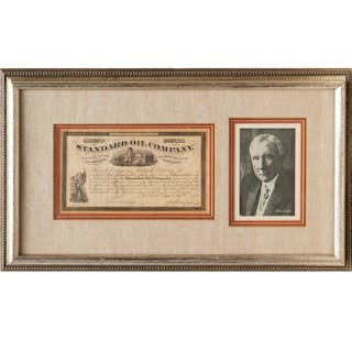 John D. Rockefeller, signed stock certificate