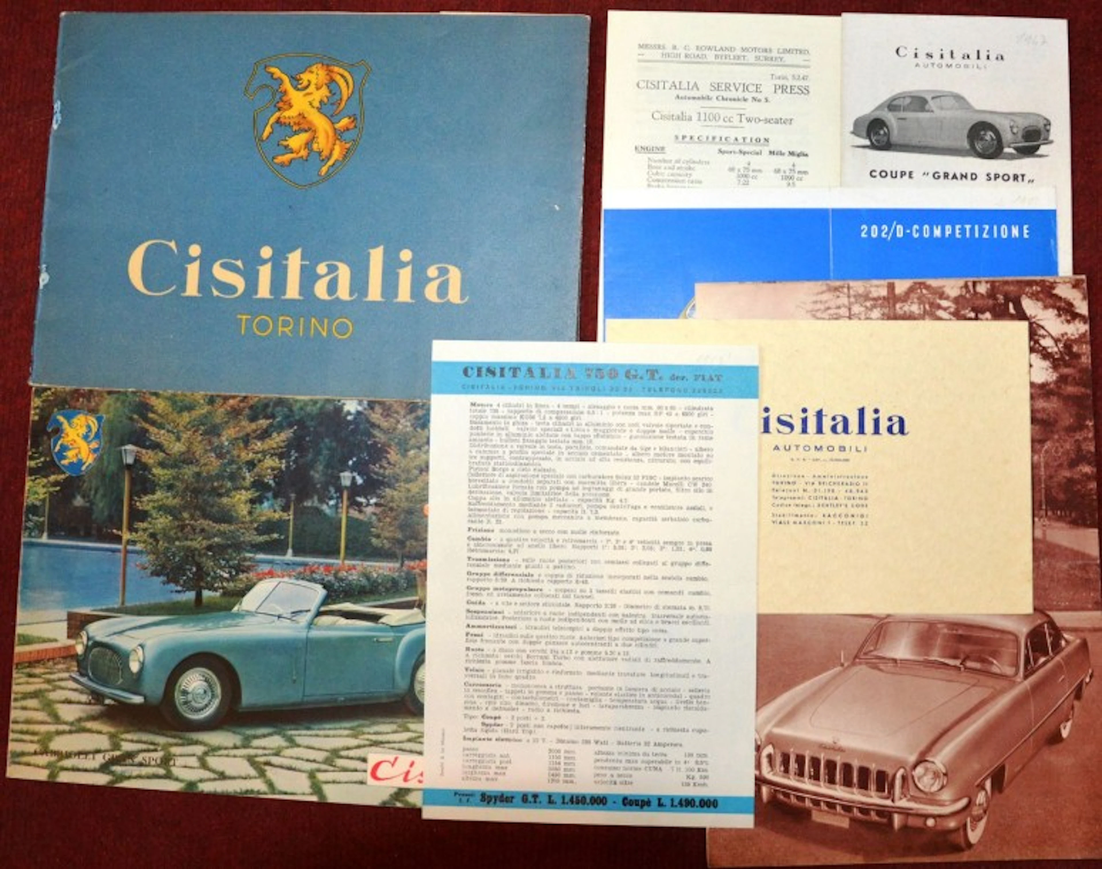 "Cisitalia Italie" Dépliant 2 volets
