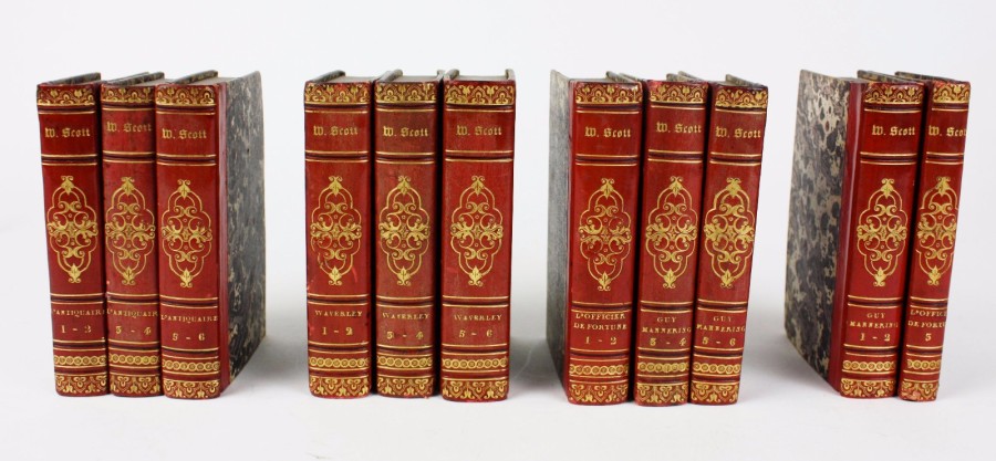 Walter SCOTT (1771-1832) 3 oeuvres complètes 1828 en 11 volumes...