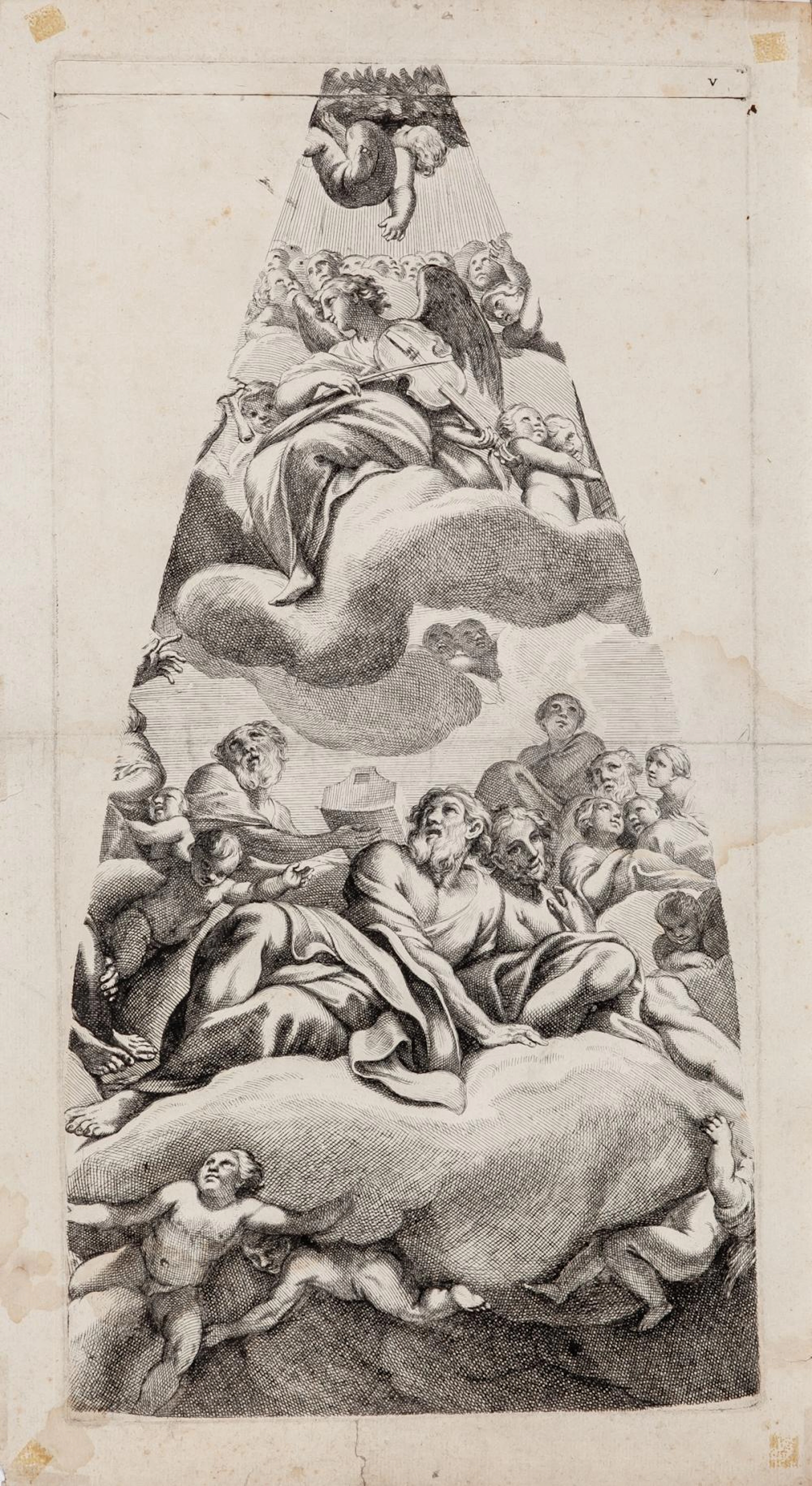Francisco Bayeu, four engravings of ceiling designs, 18th Century