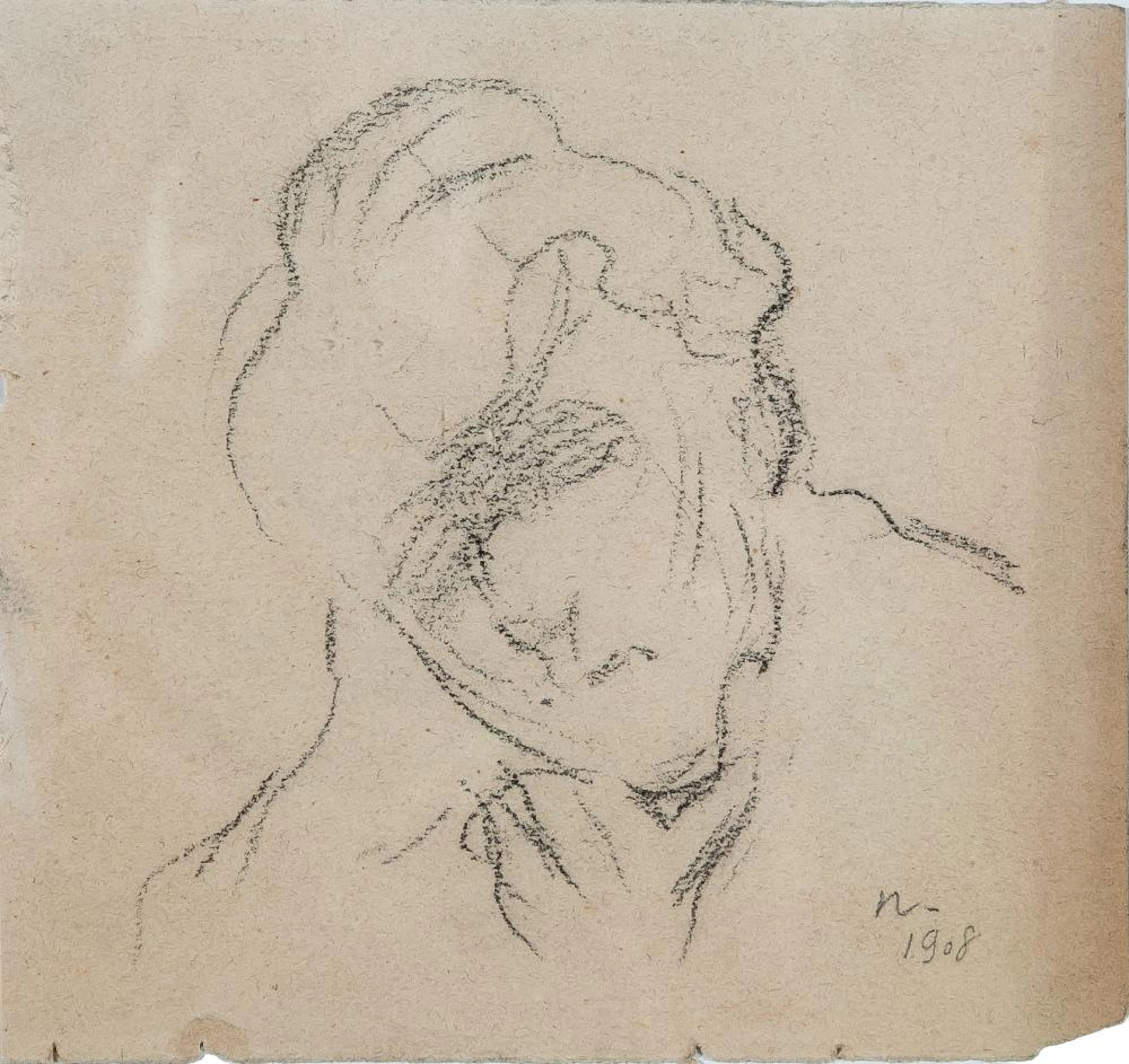 Attributed to Isidre Nonell (Barcelona, 1872 - 1911) "Head study"