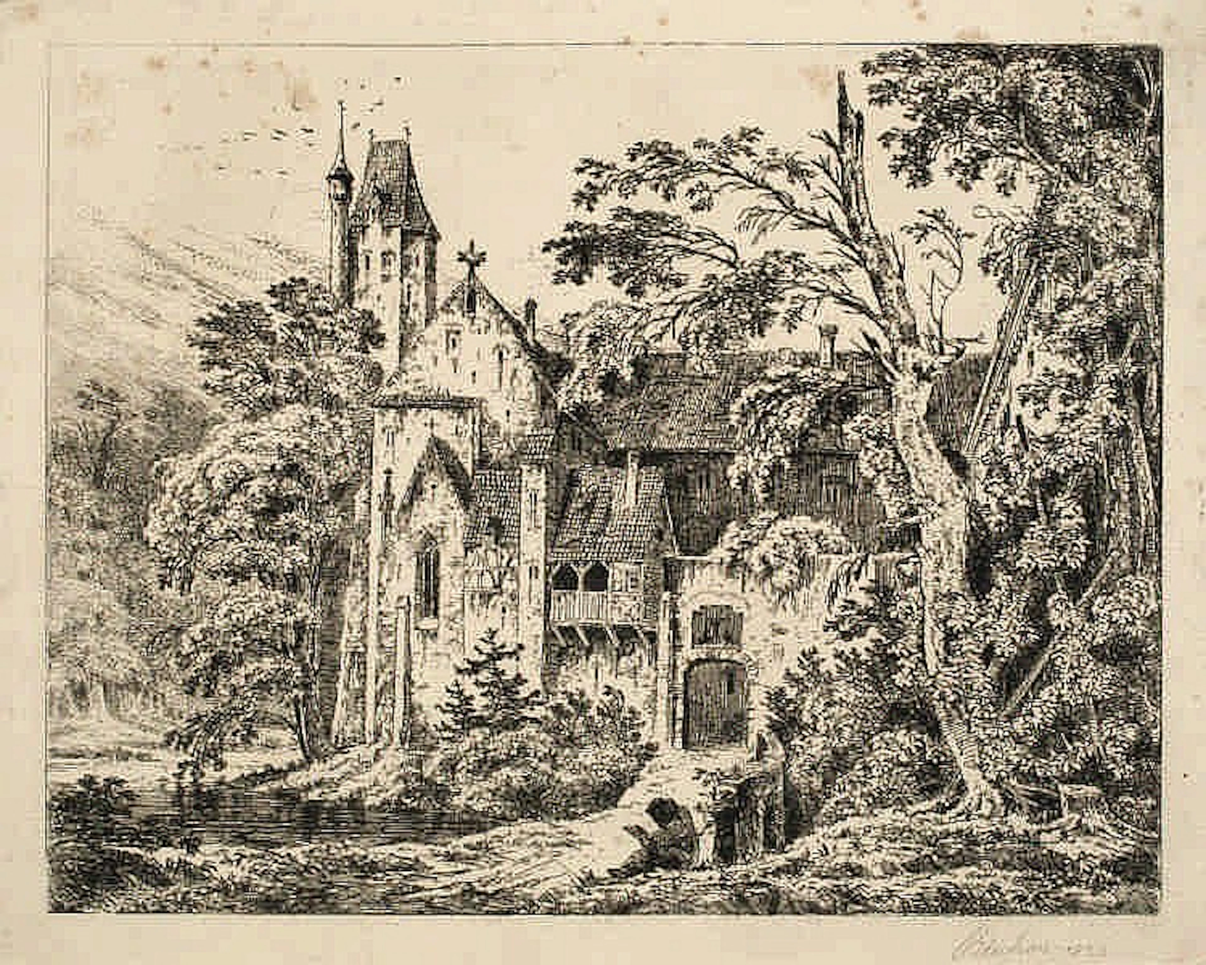 Carl Blechen, ?Kloster im Walde?, Below the image