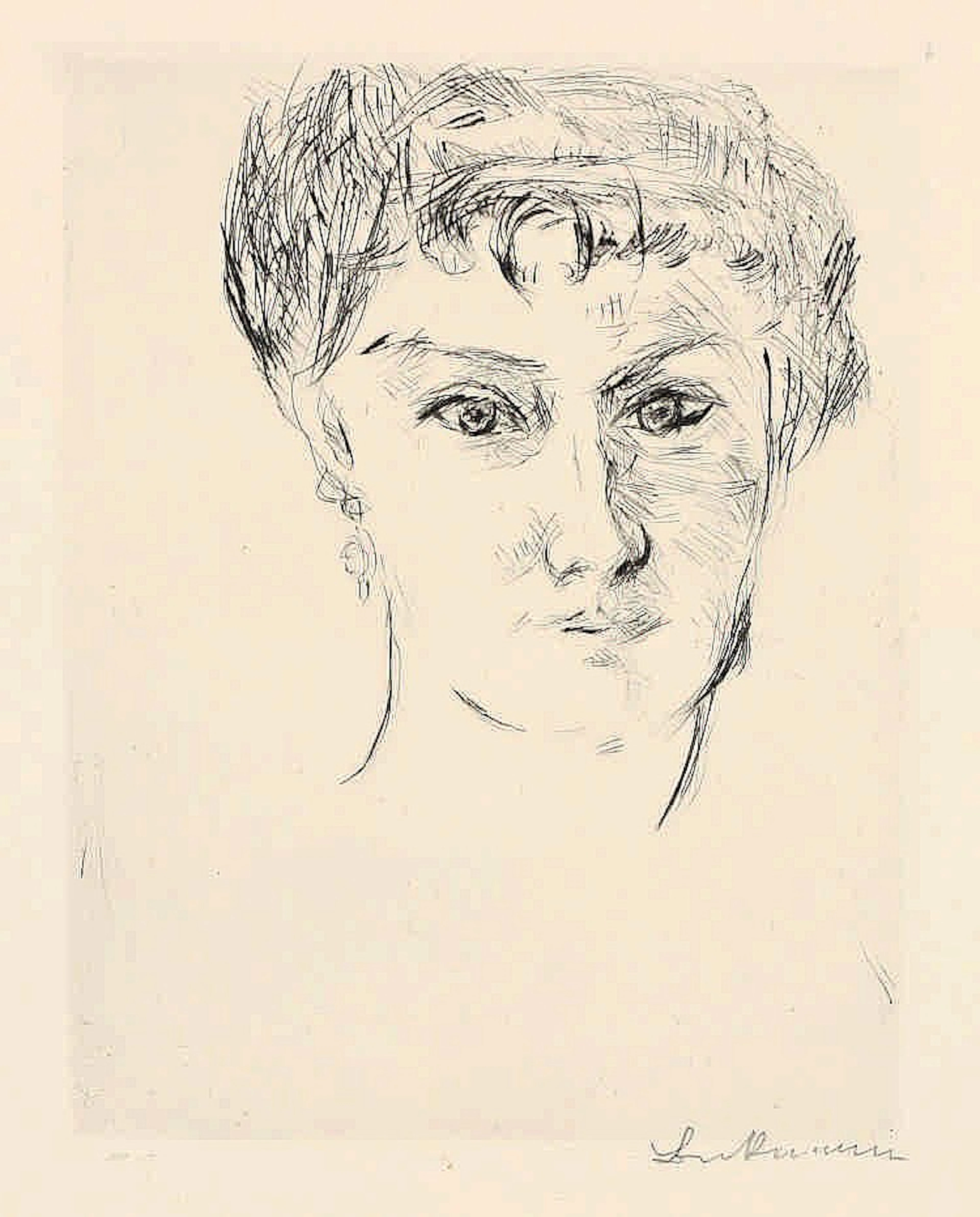 Max Beckmann, Mink von vorn mit großer Frisur , S