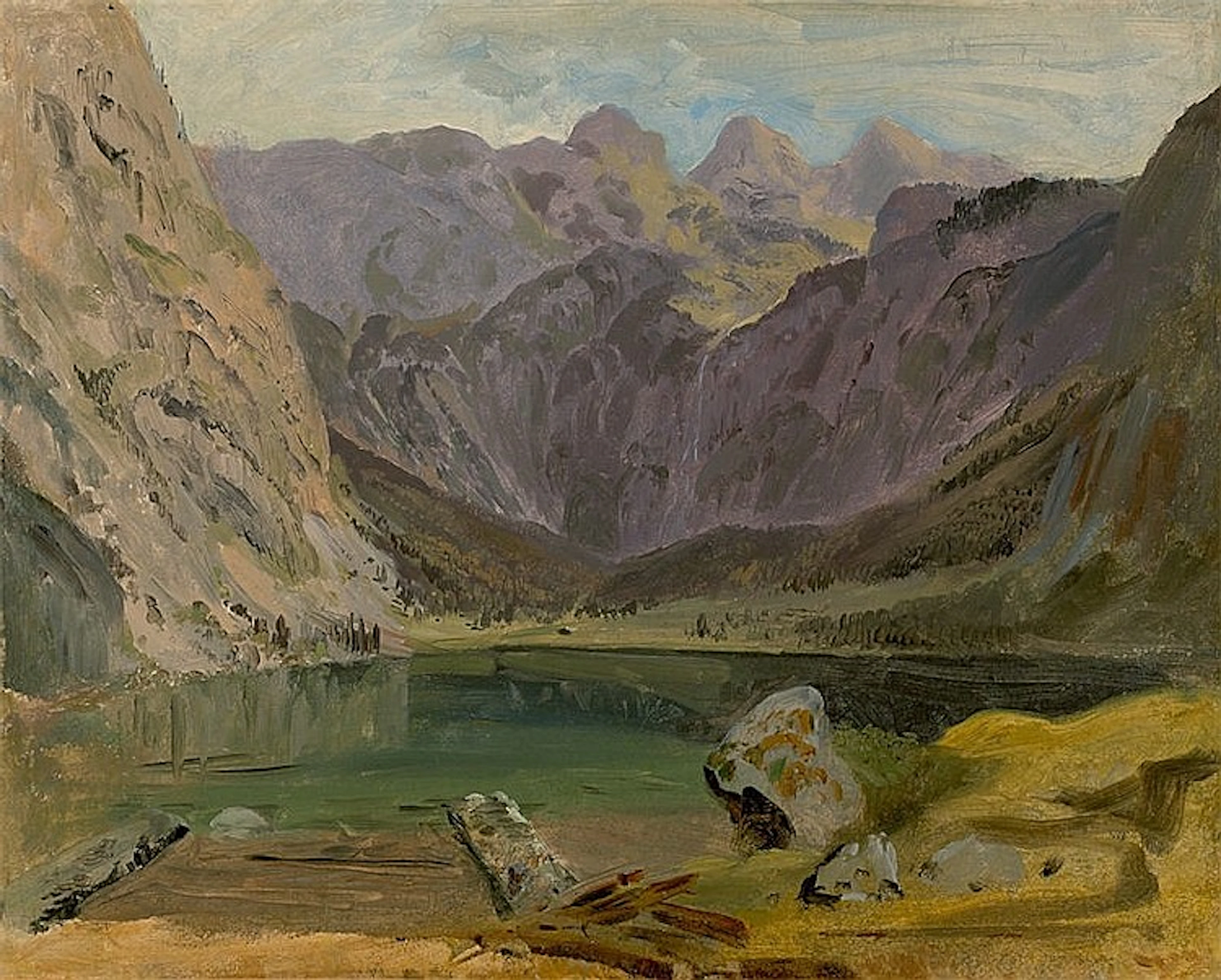 Heinrich Bürkel, Hintersee, On the reverse inscrib