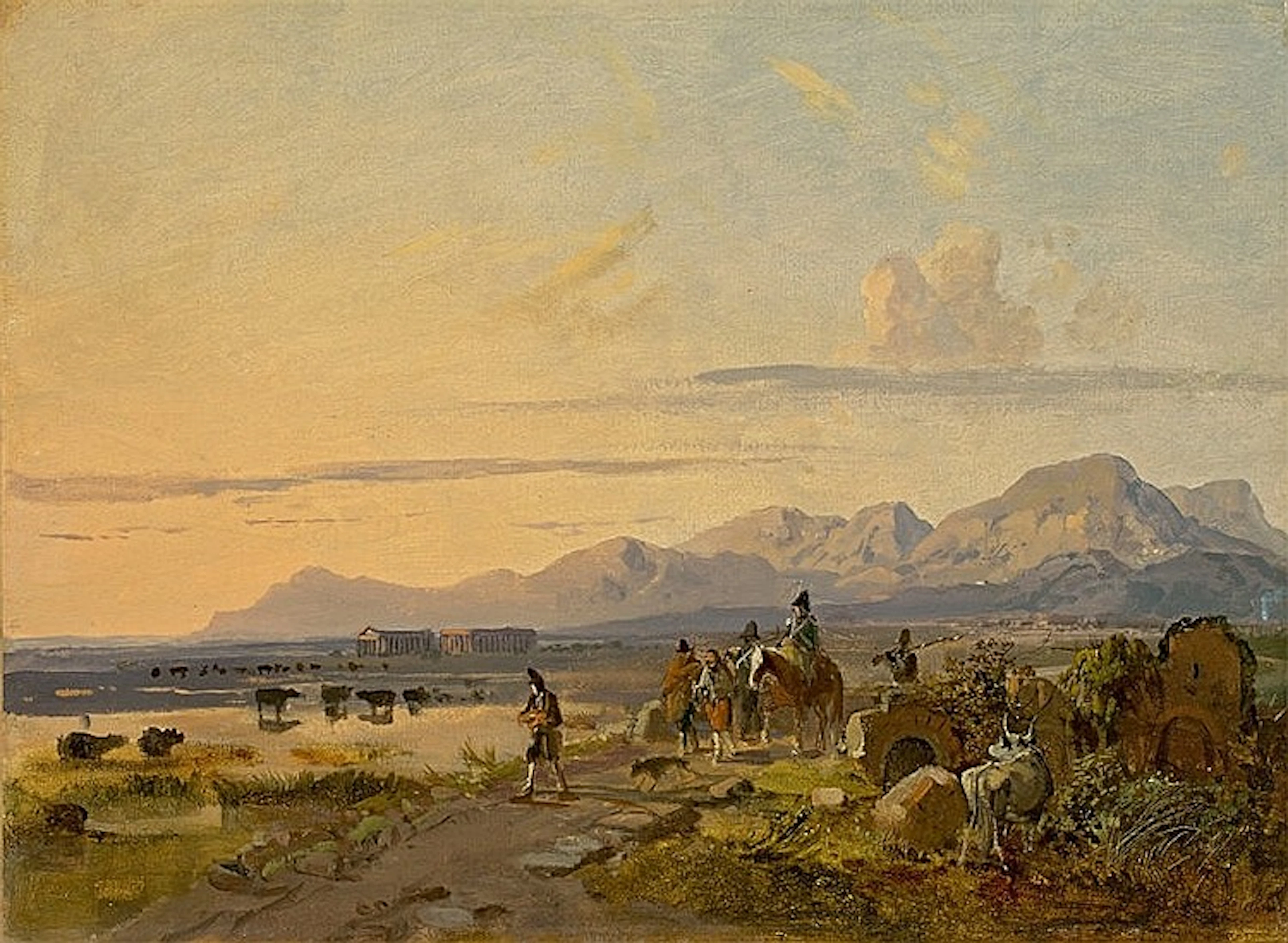 Heinrich Bürkel, Summer morning on the Italian coa