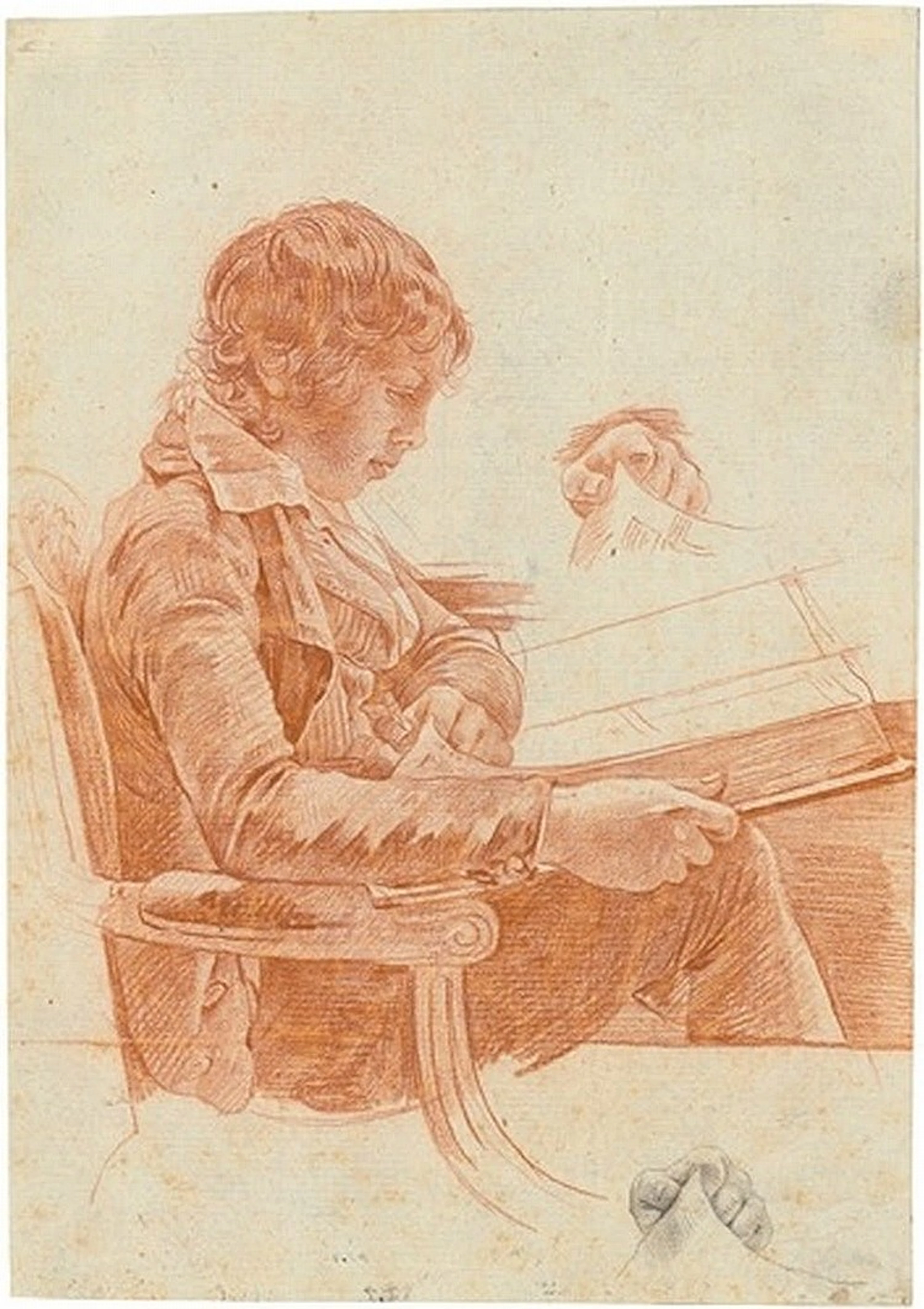 Martin Drolling - Der Sohn des Künstlers, lesend