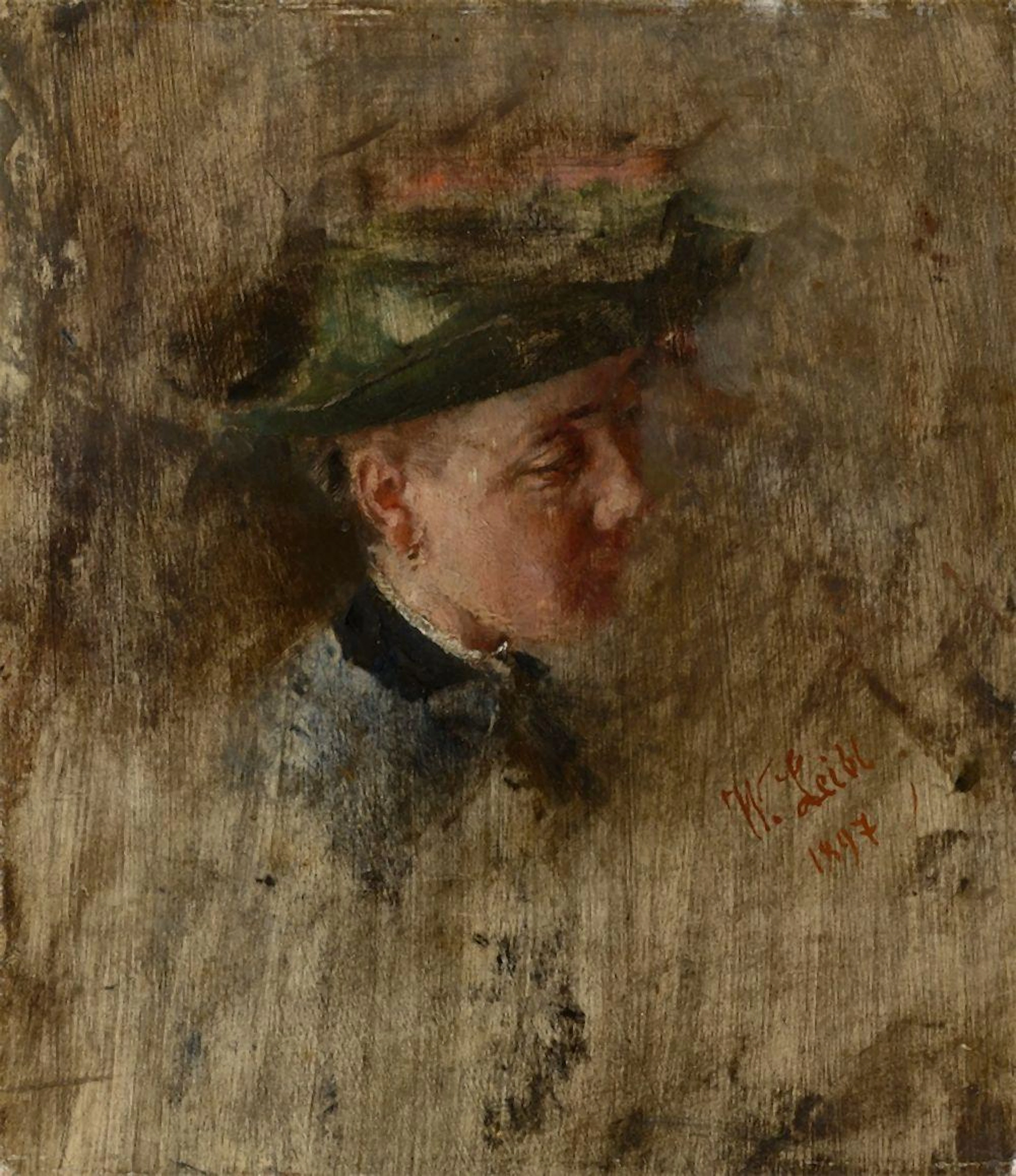 Wilhelm Leibl - ?Mädchenkopf (genannt ,Die Malresl?)?. 1897