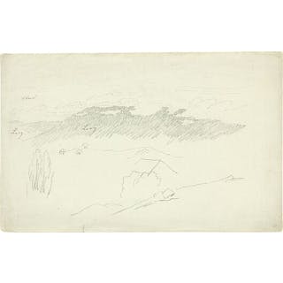 Caspar David Friedrich ”Wolkenstudie in bergiger Landschaft”.