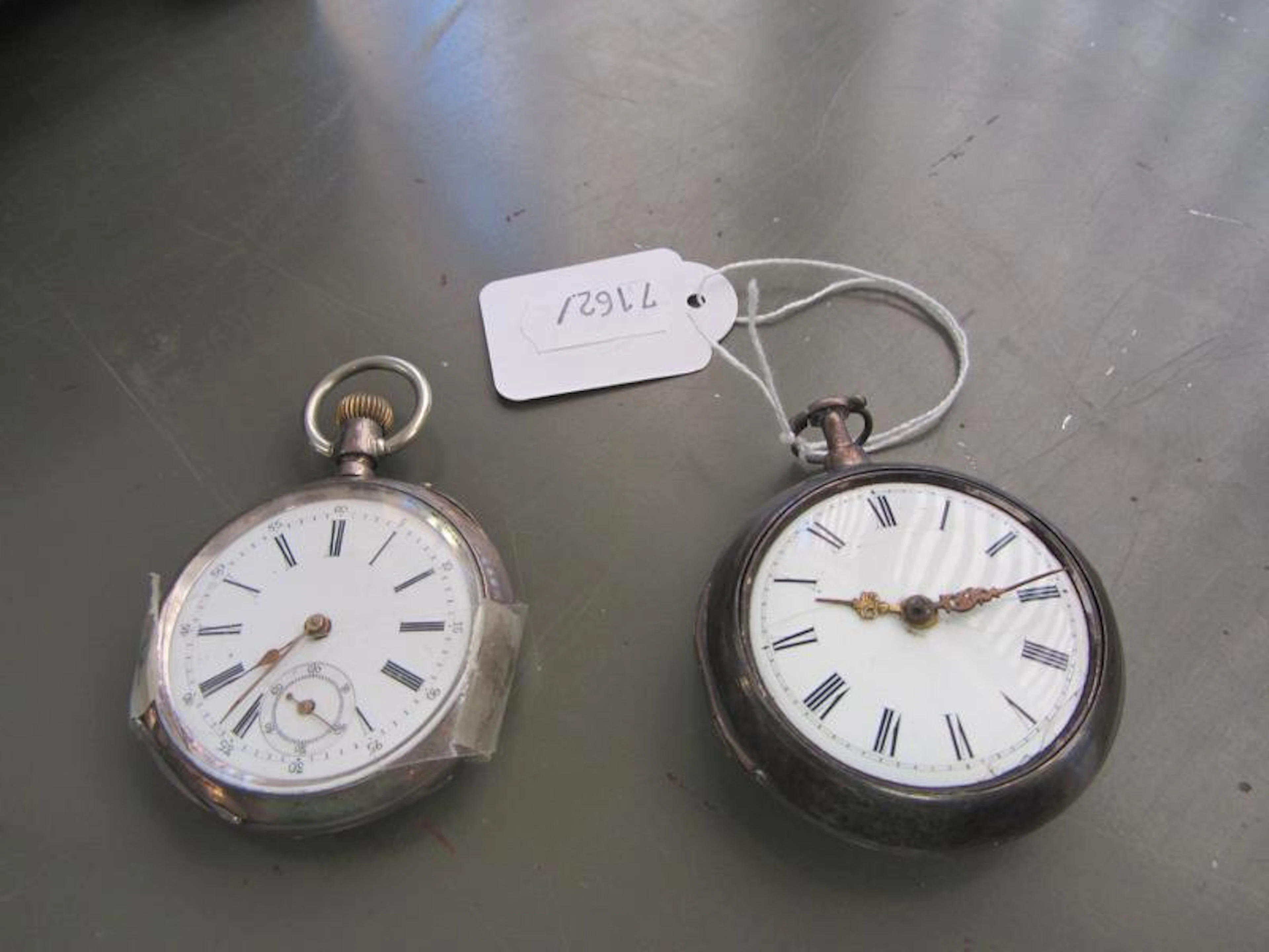 2 antika fickur silver