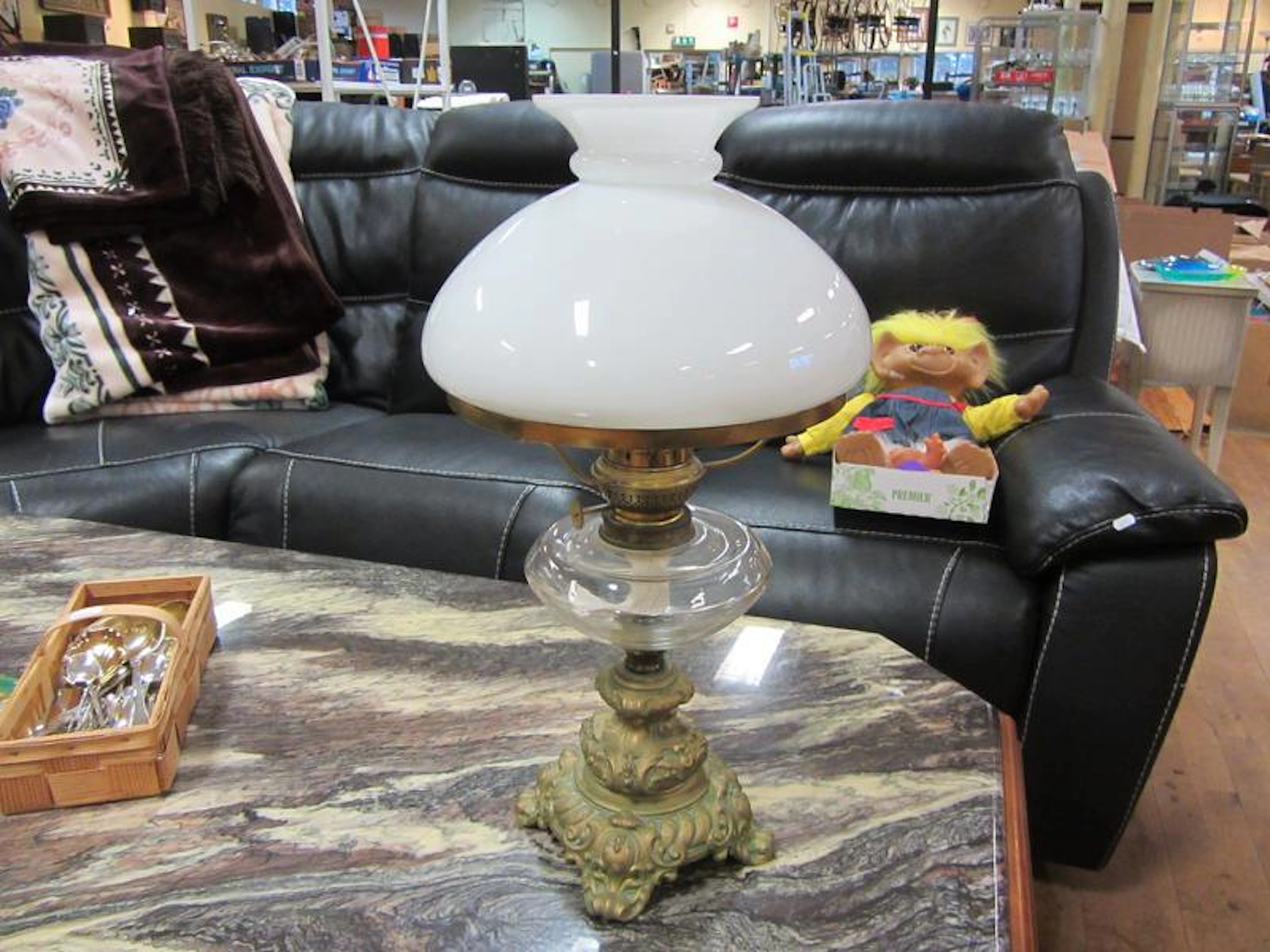 Antik bordsfotogen lampa, 1800-tal