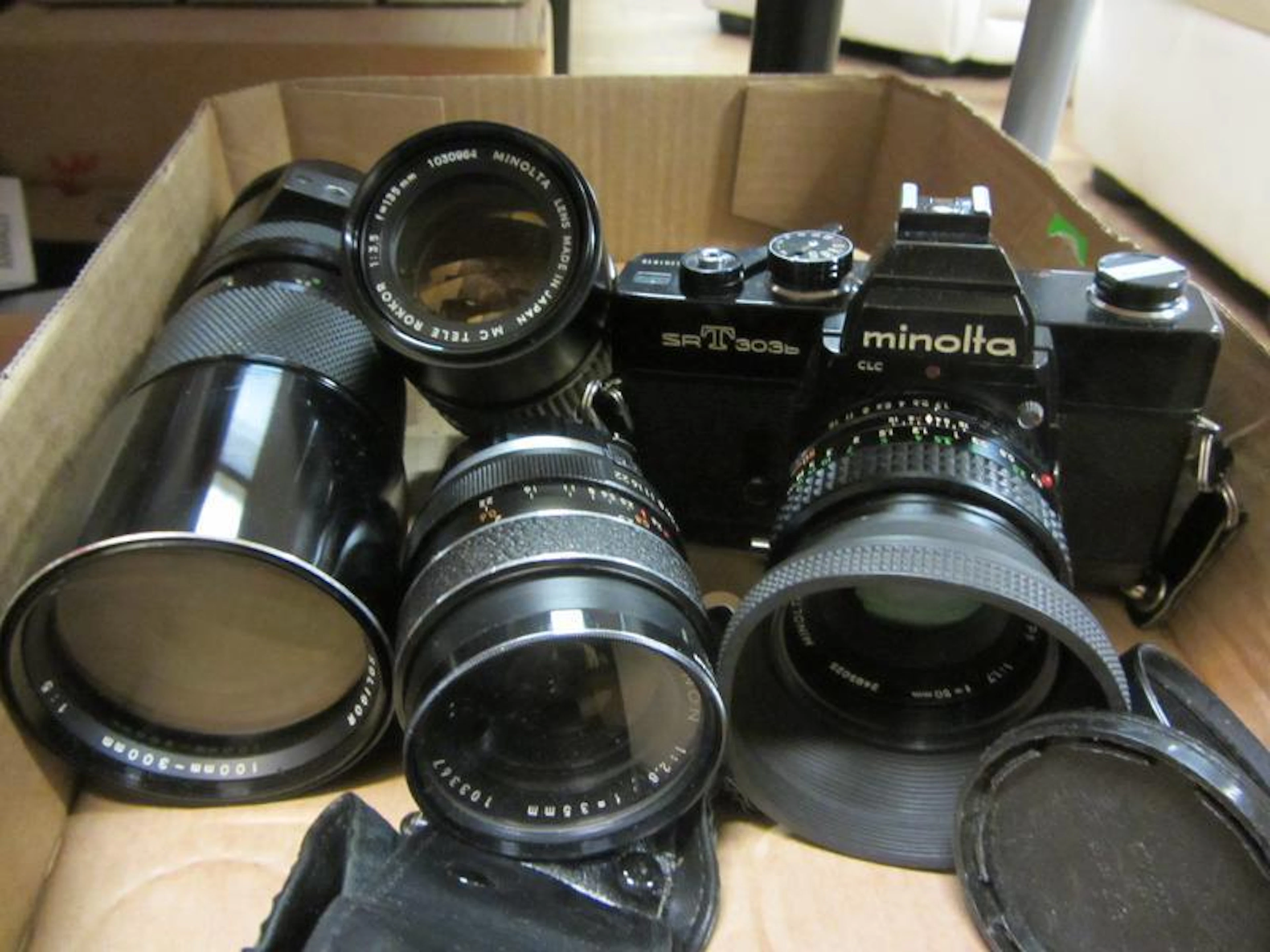 Minolta systemkamera med 3 st objektiv