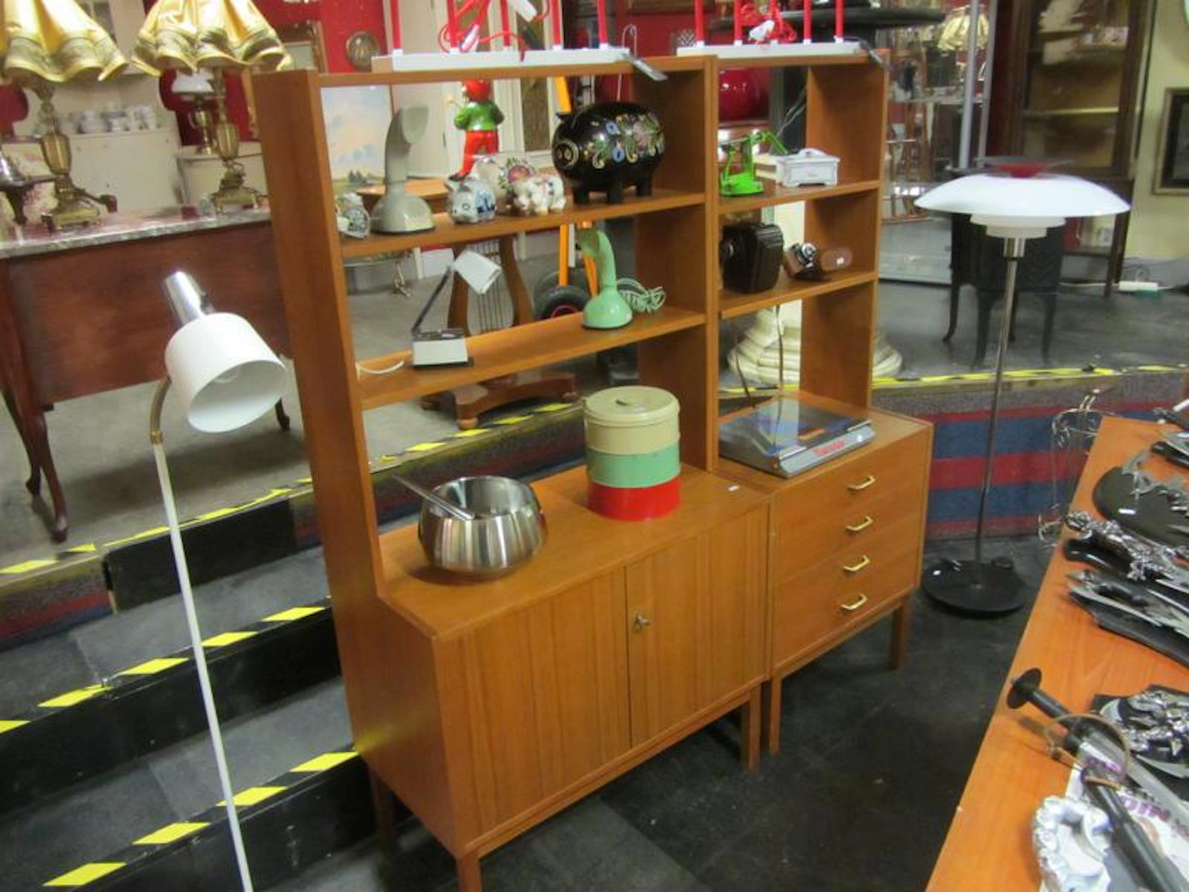 Förvaringshylla teak, 2 delar design 60-tal