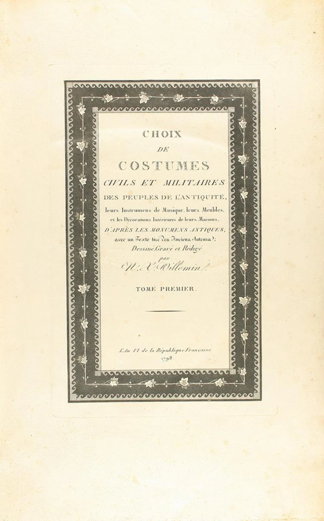 1798 y 1802. LIBRO: (TRAJES ANTIGÜEDAD). WILLEMIN, N. X.: CH