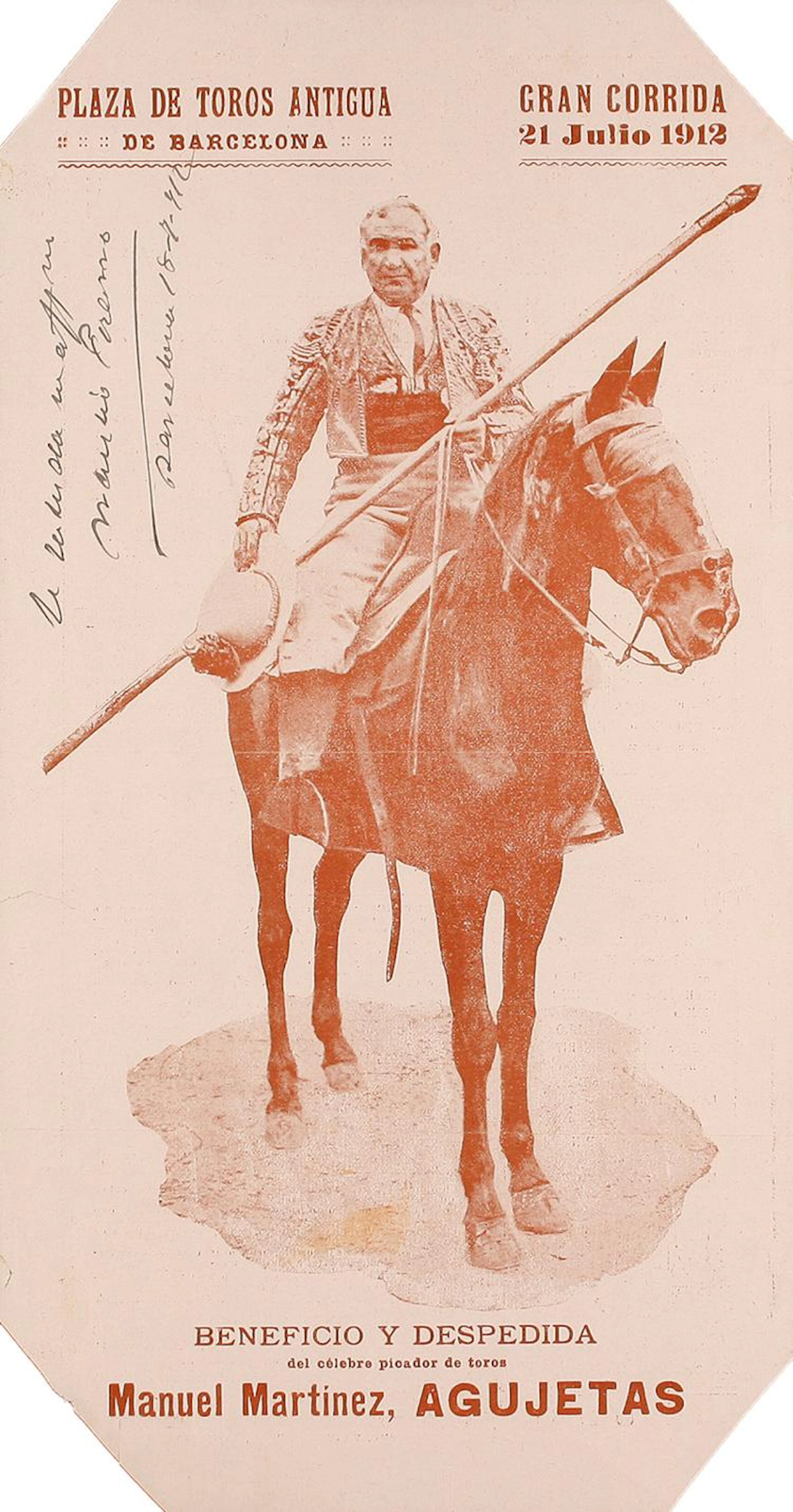 1912-1913. CARTEL: (TAUROMAQUIA-BARCELONA). CONJUNTO DE 5 BA