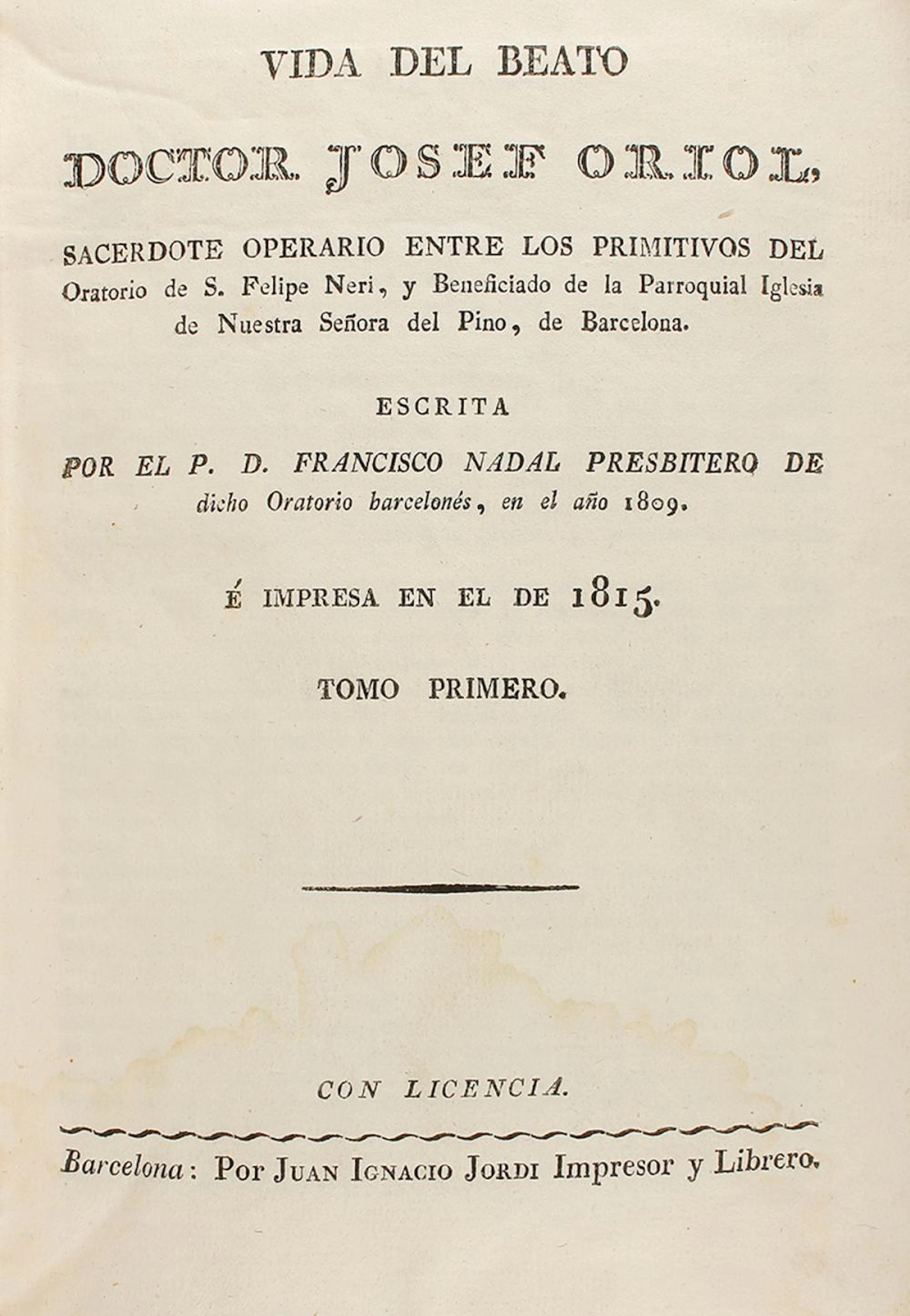 1815. LIBRO: (HAGIOGRAFÍA)