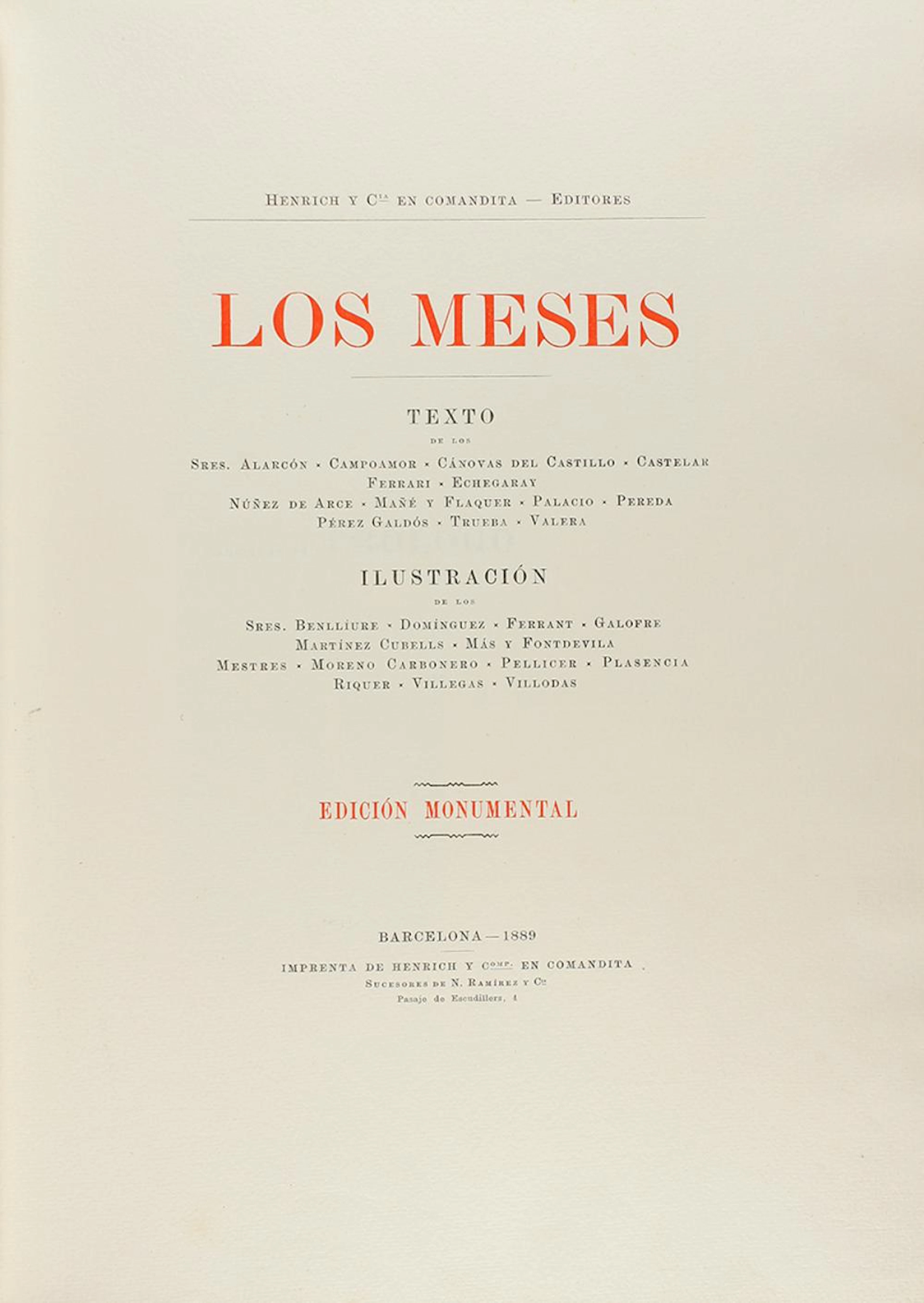 1889 LIBRO: (BIBLIOFILIA) LOS MESES.