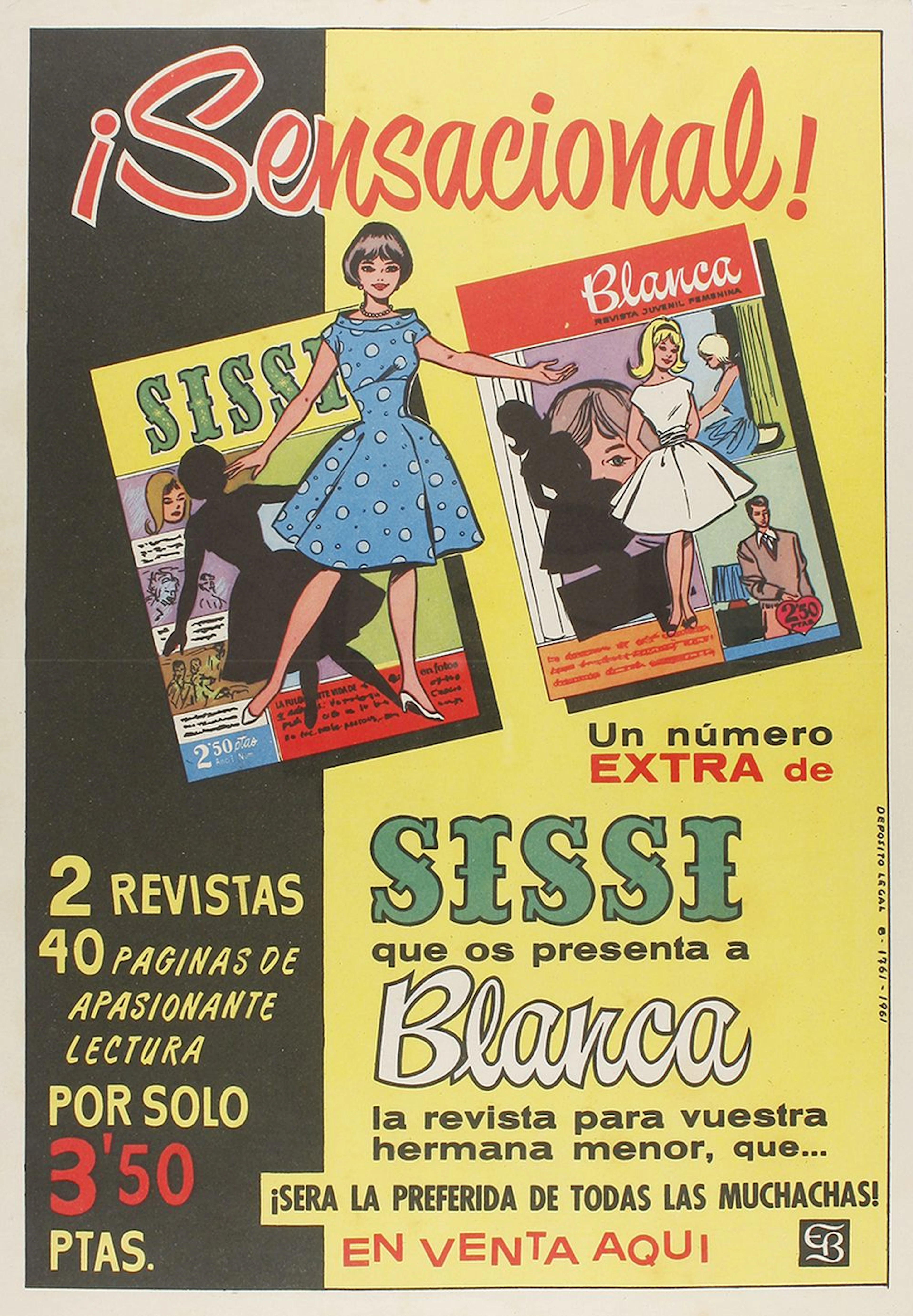 1960-1961 CARTEL:(CÓMIC) .PUBLICACIONES BRUGUERA