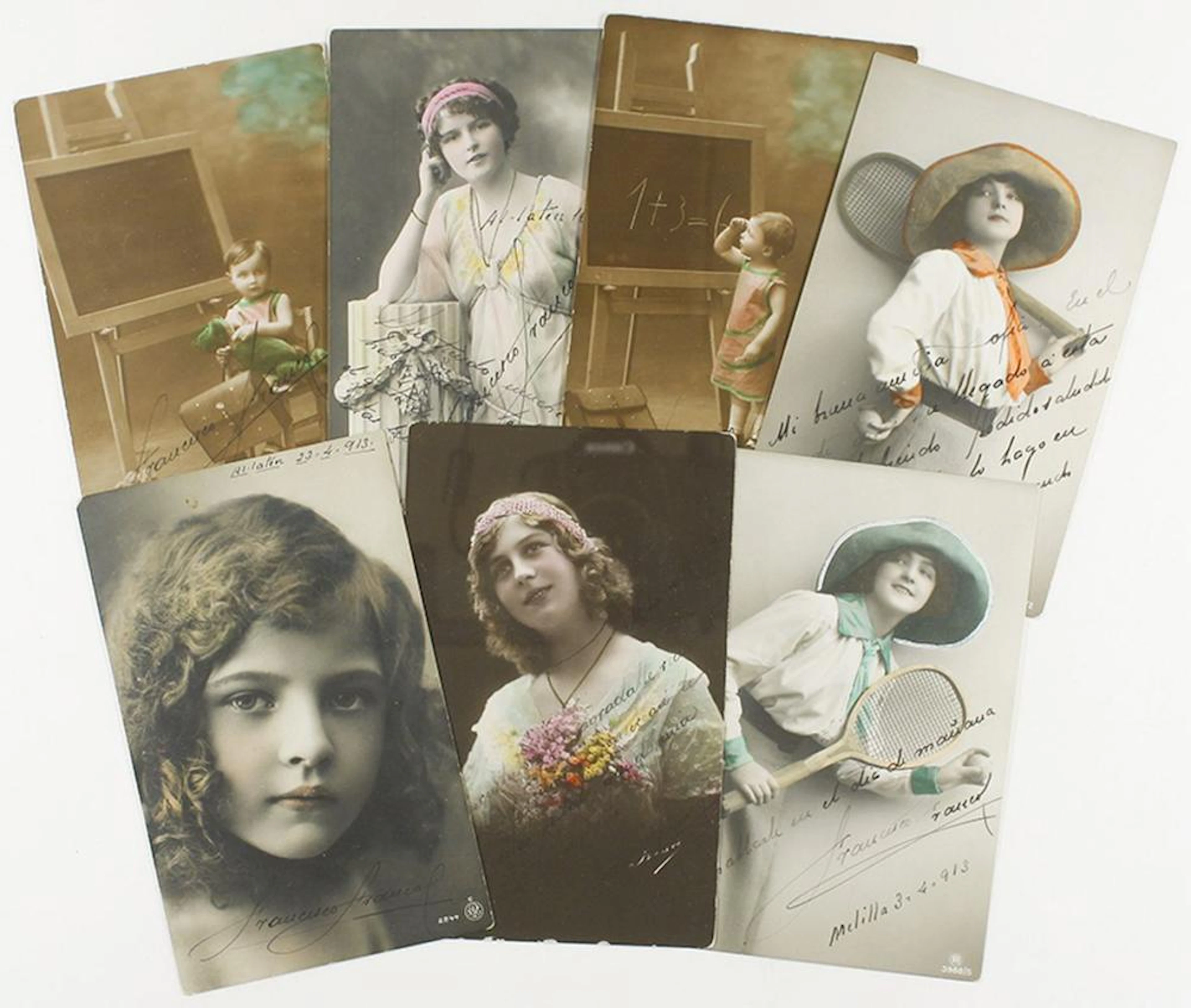 1913 MANUSCRITO:CONJUNTO DE 32 CARTAS POSTALES DE F. FRANC