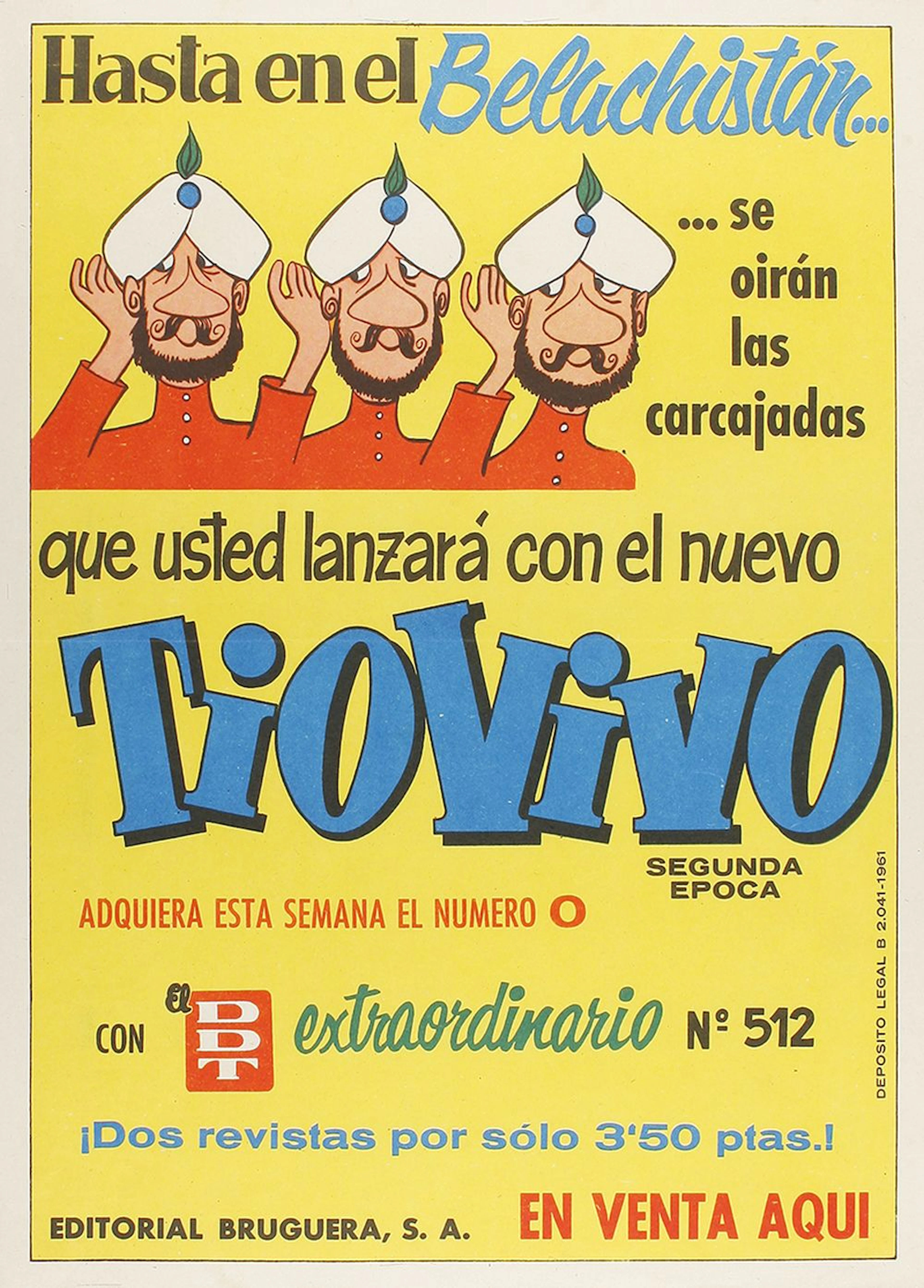 1960-1961. CARTEL:(CÓMIC) .TIOVIVO (Bruguera). BR