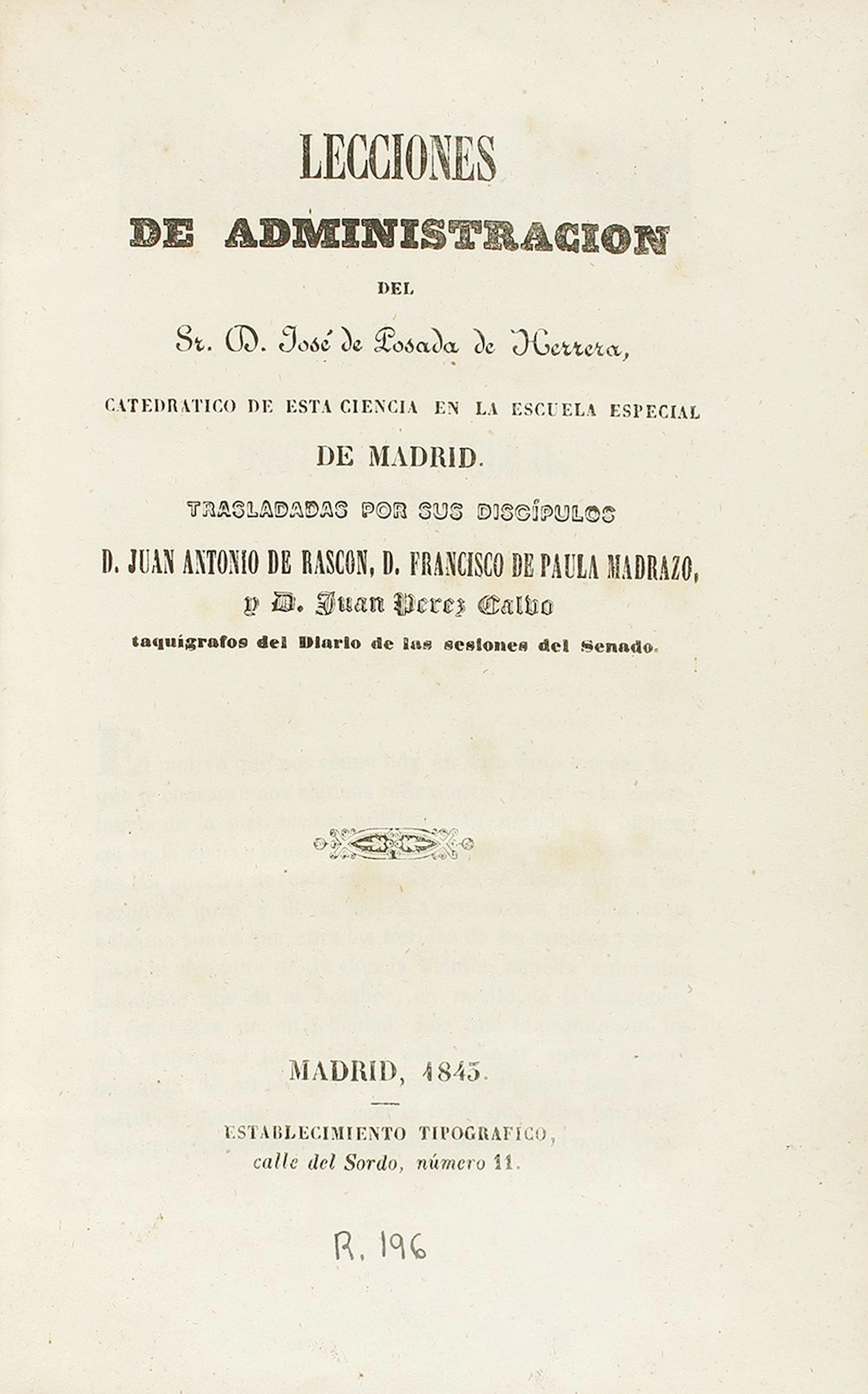 1843 LIBRO:(DERECHO) .LOSADA DE HERRERA, JOSÉ DE