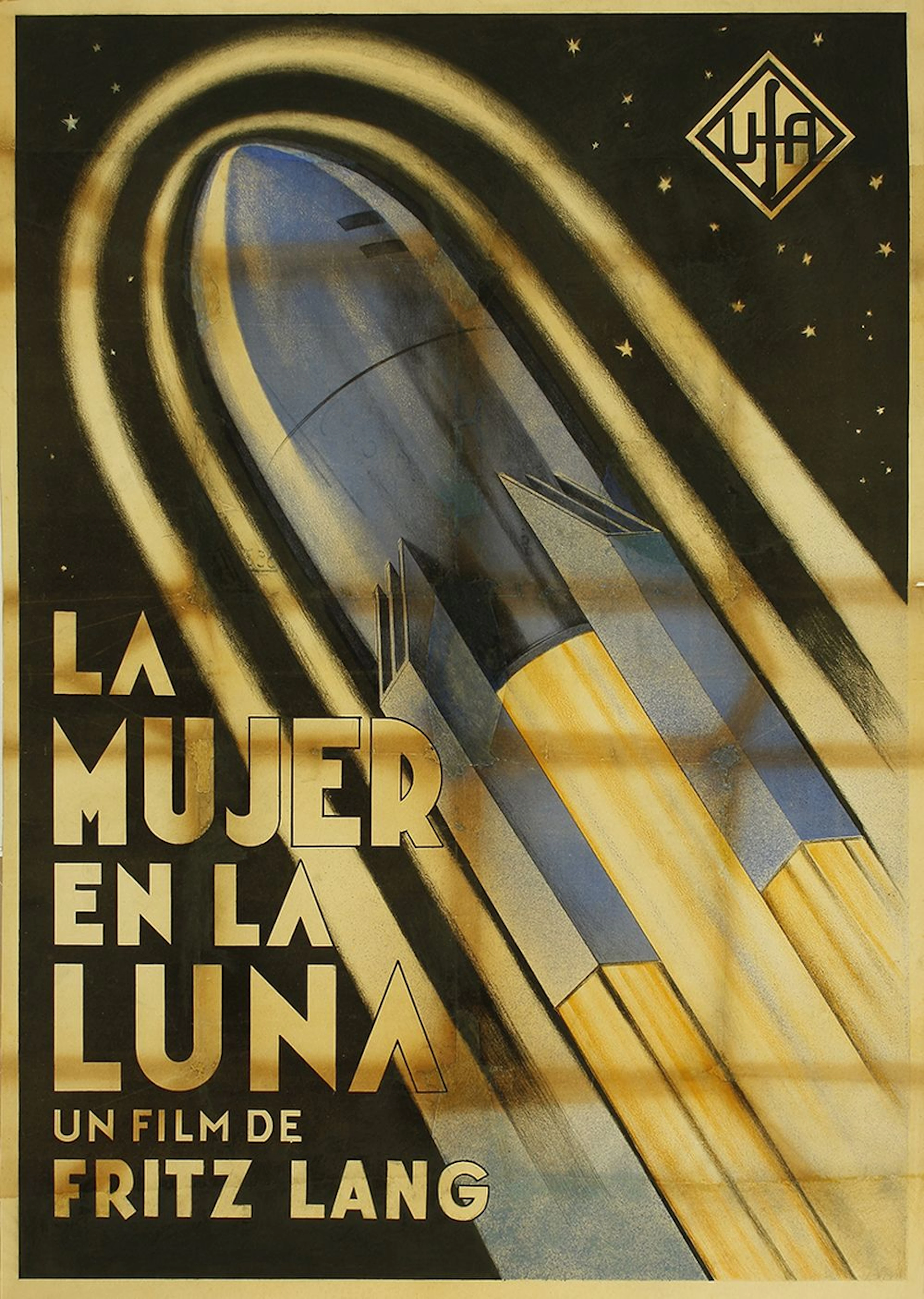 1929. CARTEL: LA MUJER EN LA LUNA. Litografía. Película de F