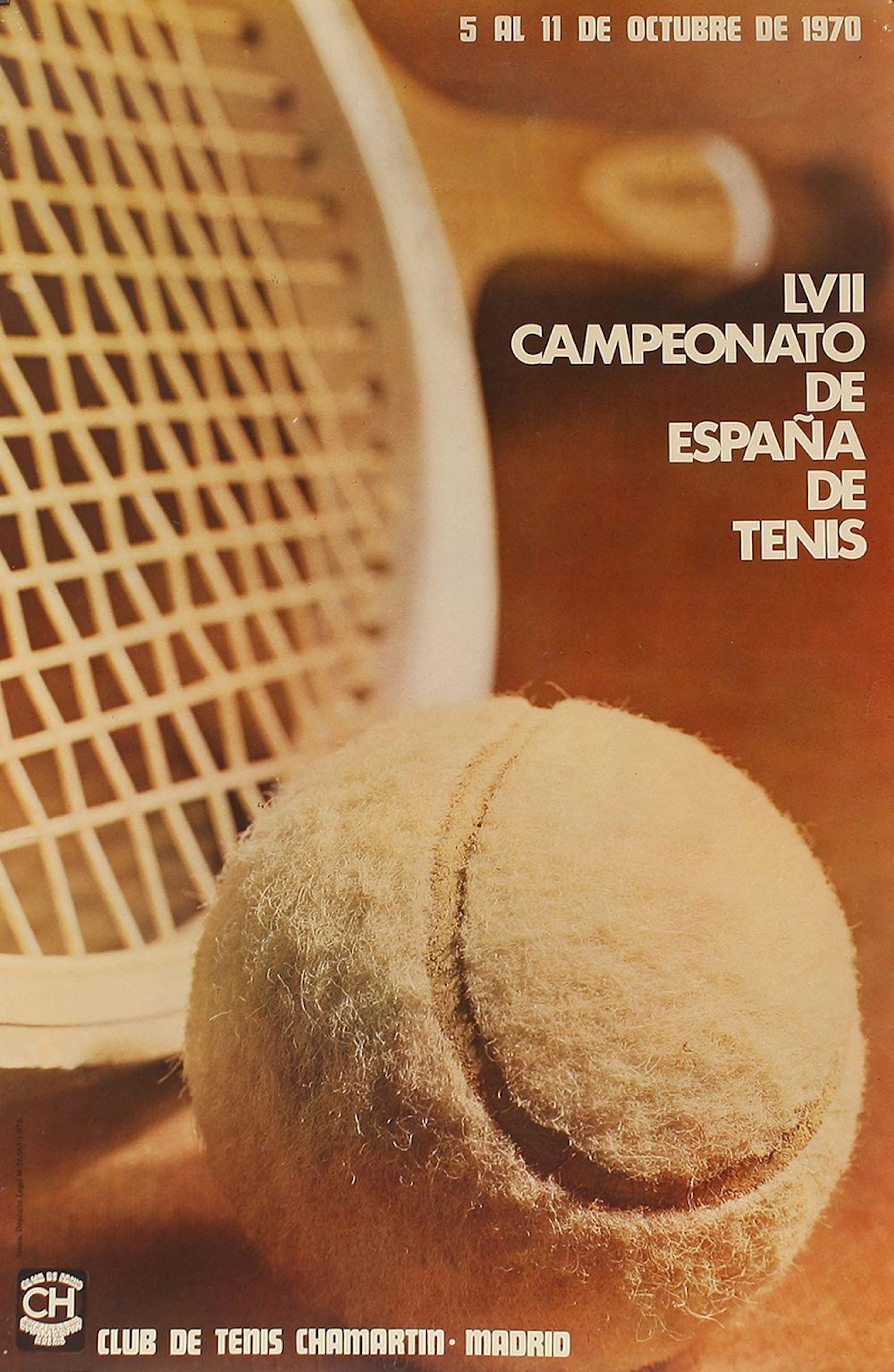 1970. CARTEL: 1970. LVII CAMPEONATO DE ESPAÑA DE TENIS. Offs