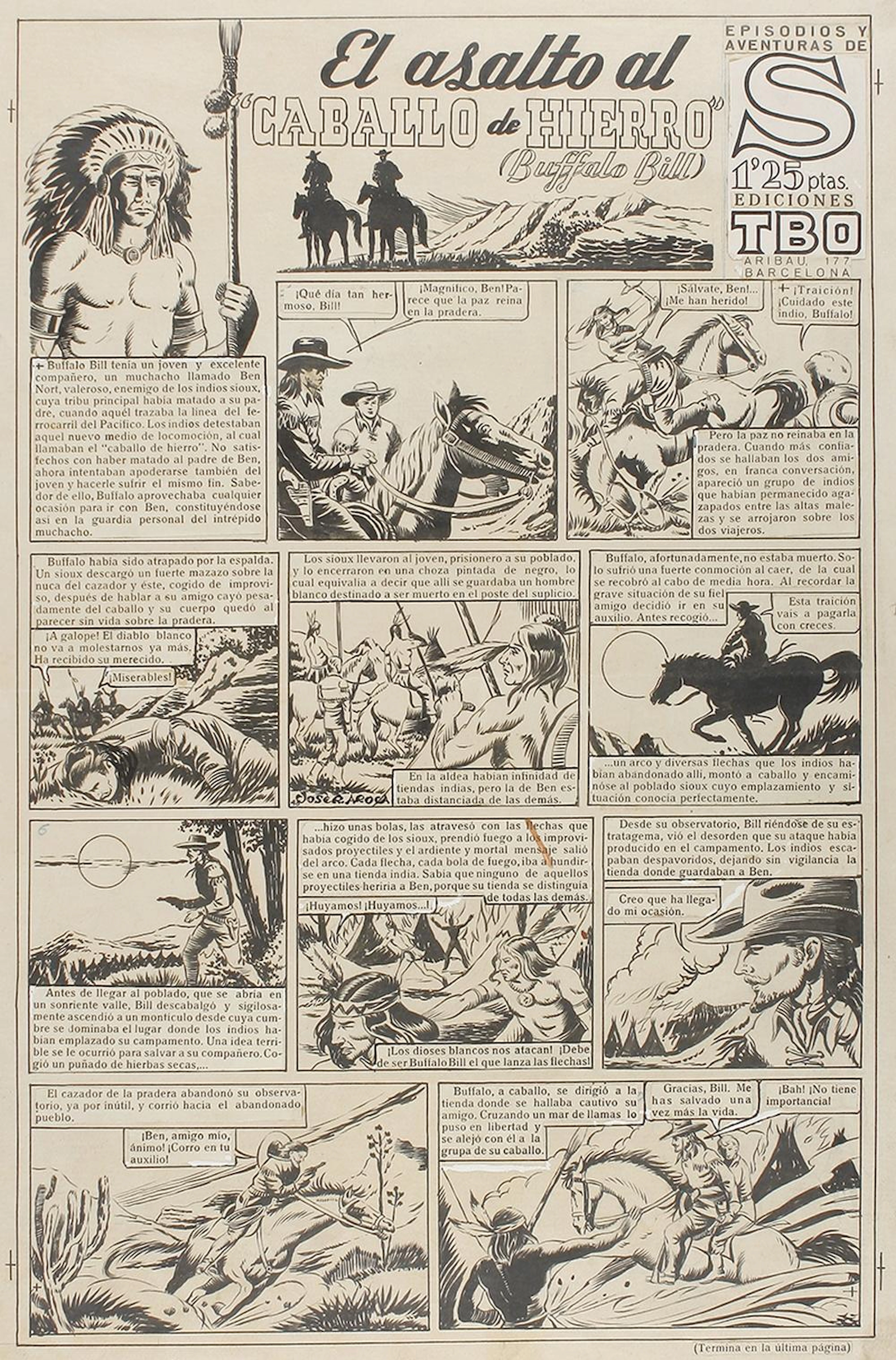 1946. ORIGINAL ARTÍSTICO: (CÓMIC). BUIGAS: TBO S. Arte Original de Aroca pa